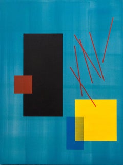Balancing Act - large, bright, colourful, geometric abstract, acrylic on canvas