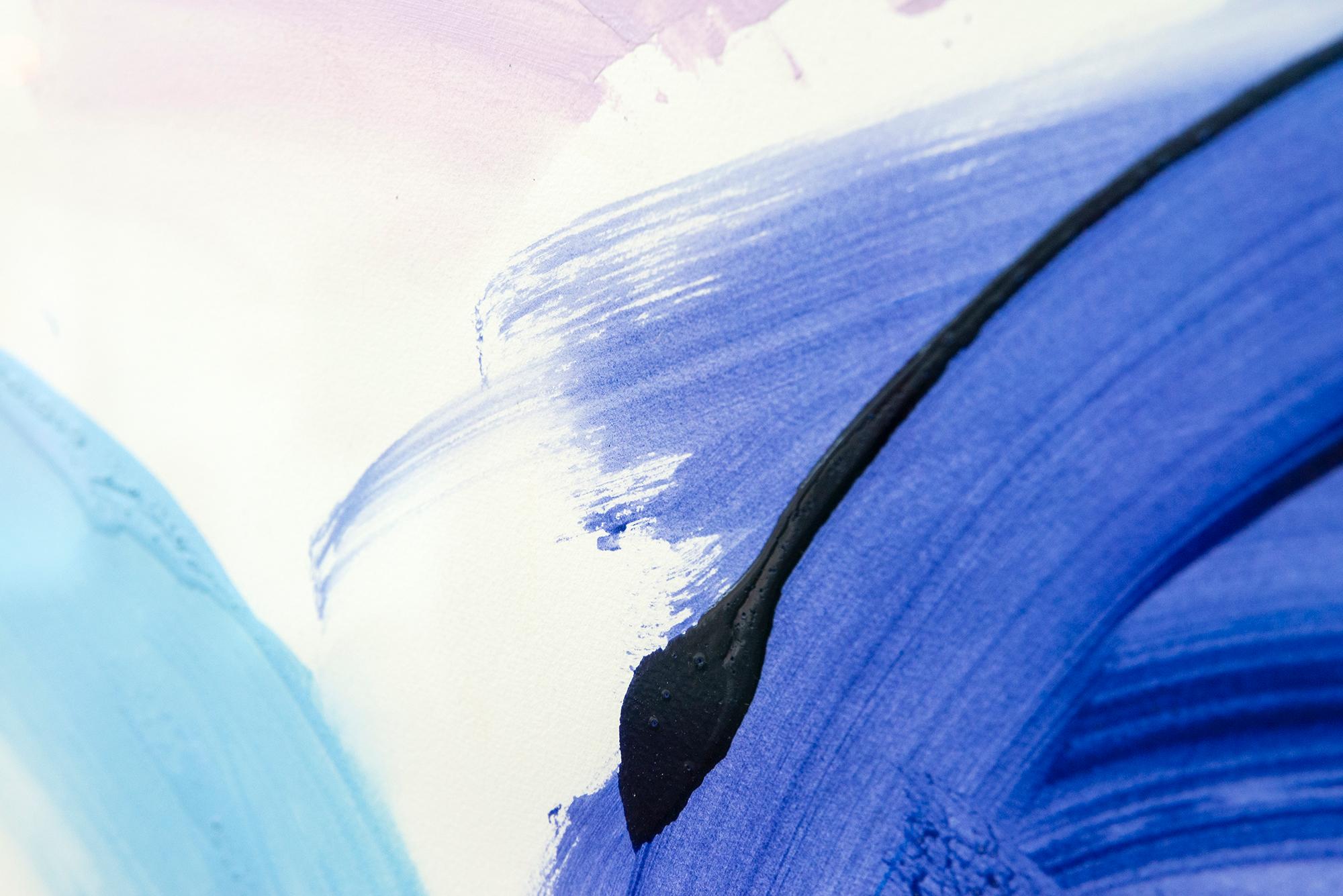 Blue Ball Emma Lake - zeitgenössisch, minimalistisch, abstrakt, Acryl auf Papier im Angebot 8