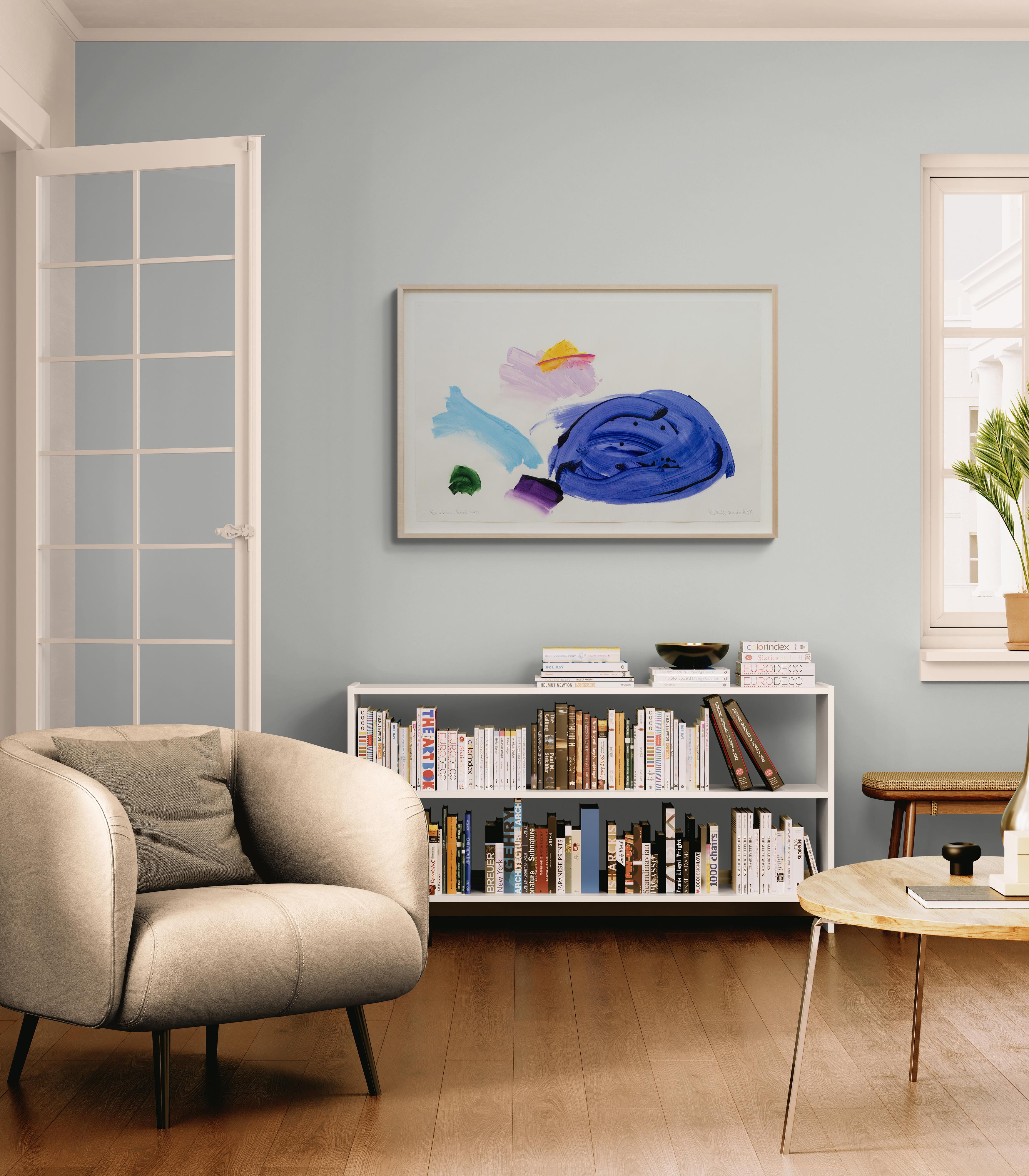 Blue Ball Emma Lake - zeitgenössisch, minimalistisch, abstrakt, Acryl auf Papier im Angebot 9