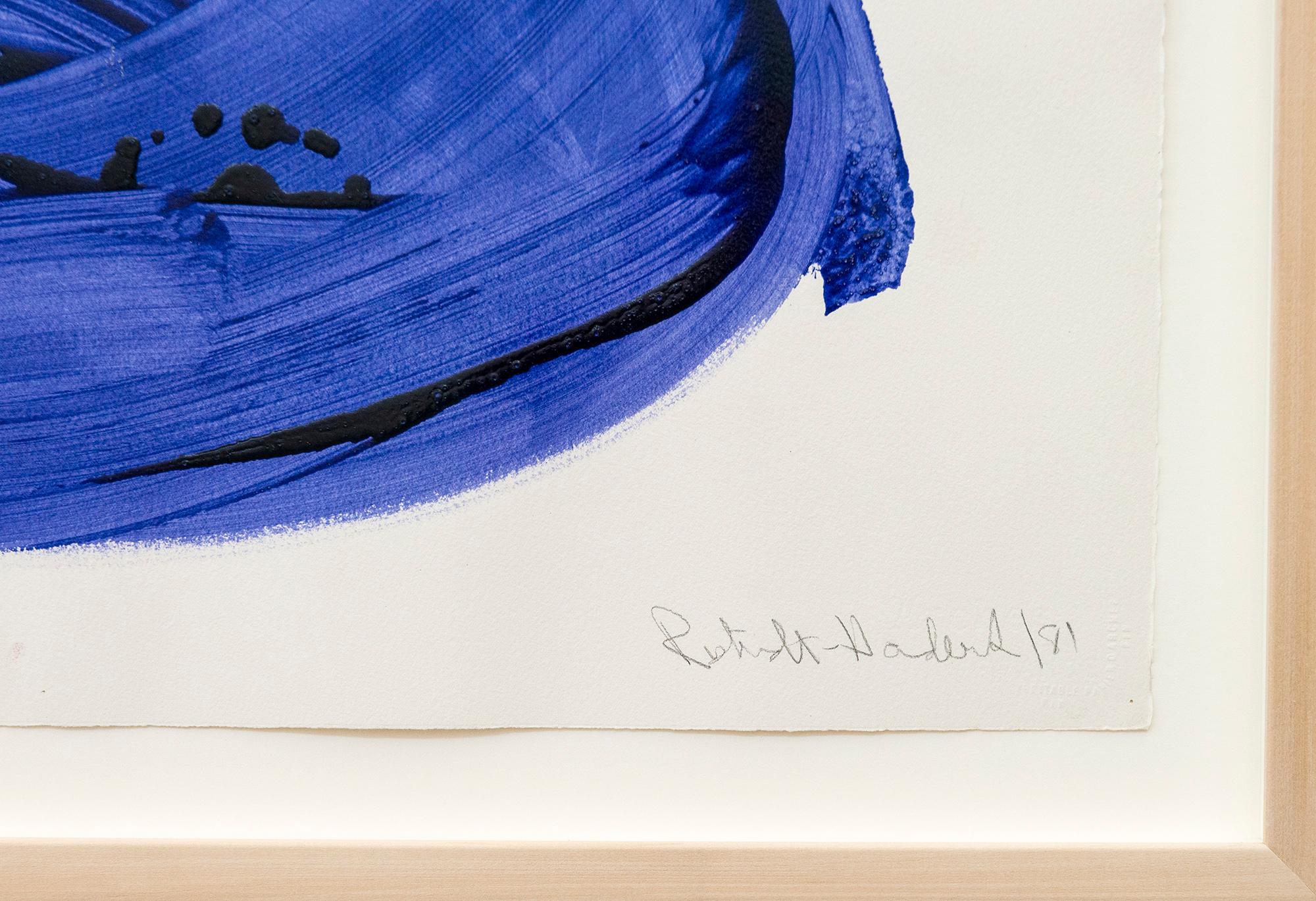 Blue Ball Emma Lake - zeitgenössisch, minimalistisch, abstrakt, Acryl auf Papier im Angebot 1