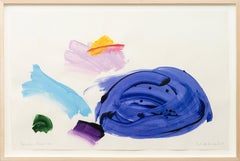 Blue Ball Emma Lake - contemporary, minimalist, abstract, acrylic on paper
