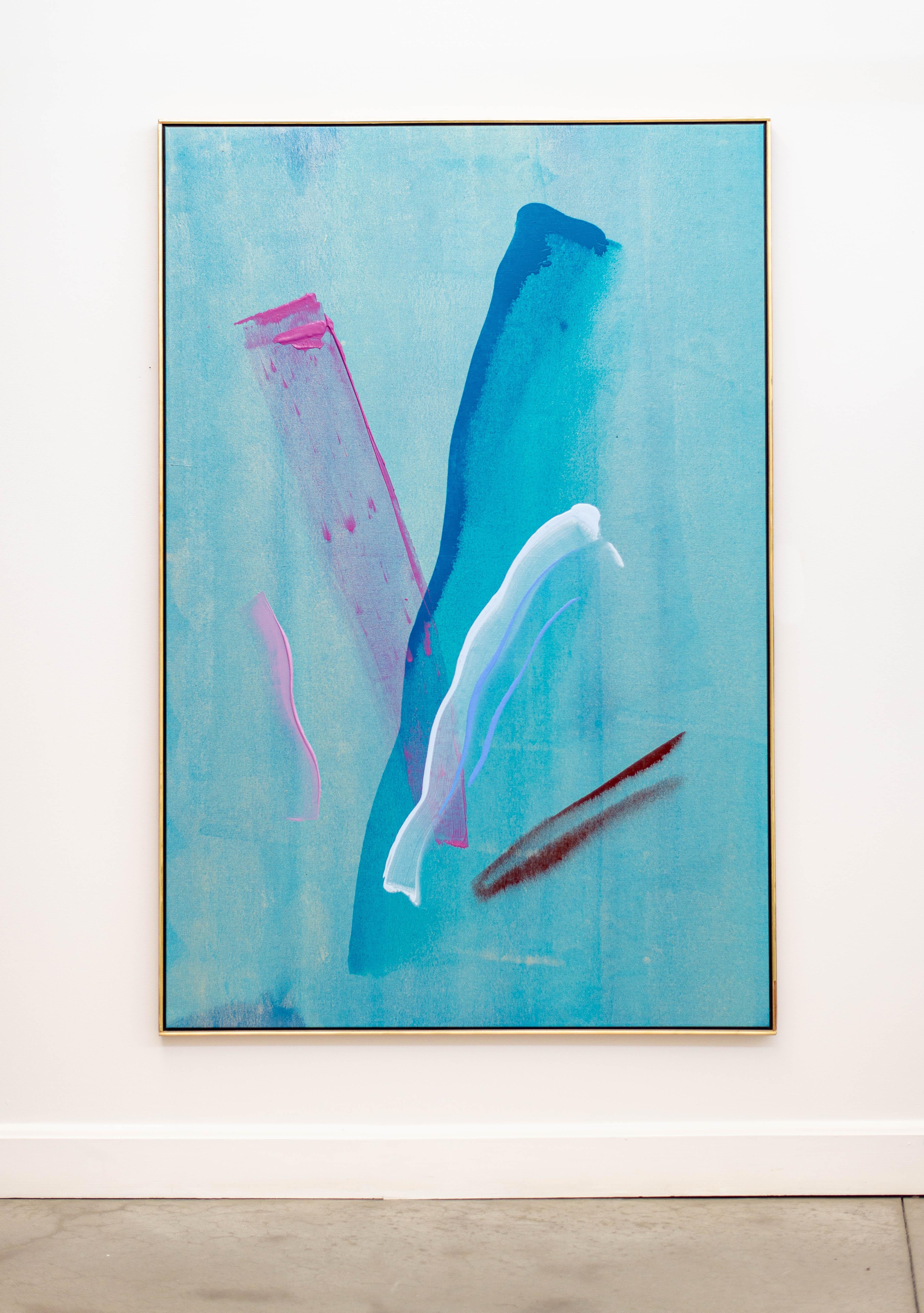 Bouquet blu - astratto contemporaneo e gestuale, acrilico su tela - Painting Astratto di Milly Ristvedt