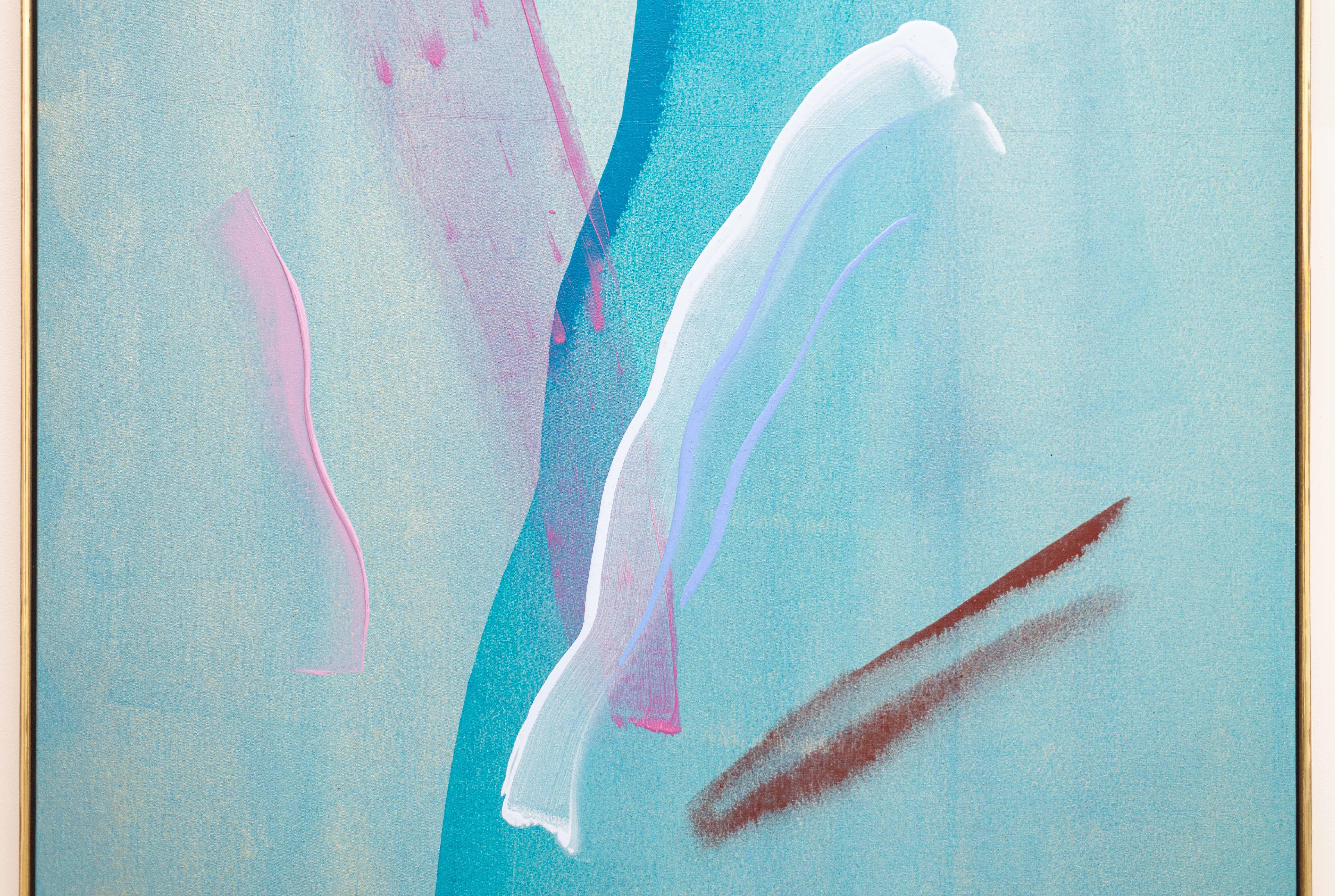 Bouquet blu - astratto contemporaneo e gestuale, acrilico su tela in vendita 6