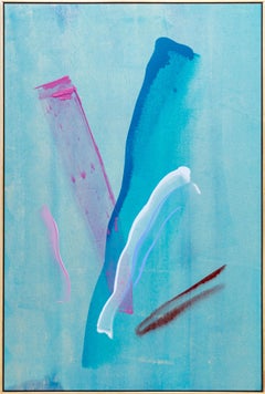 Ramo Azul - abstracto contemporáneo, gestual, acrílico sobre lienzo