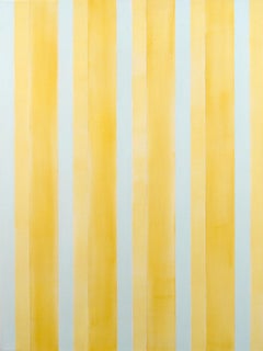 Breathing Space for Agnes - large, bright, yellow, stripes, acrylic on canvas