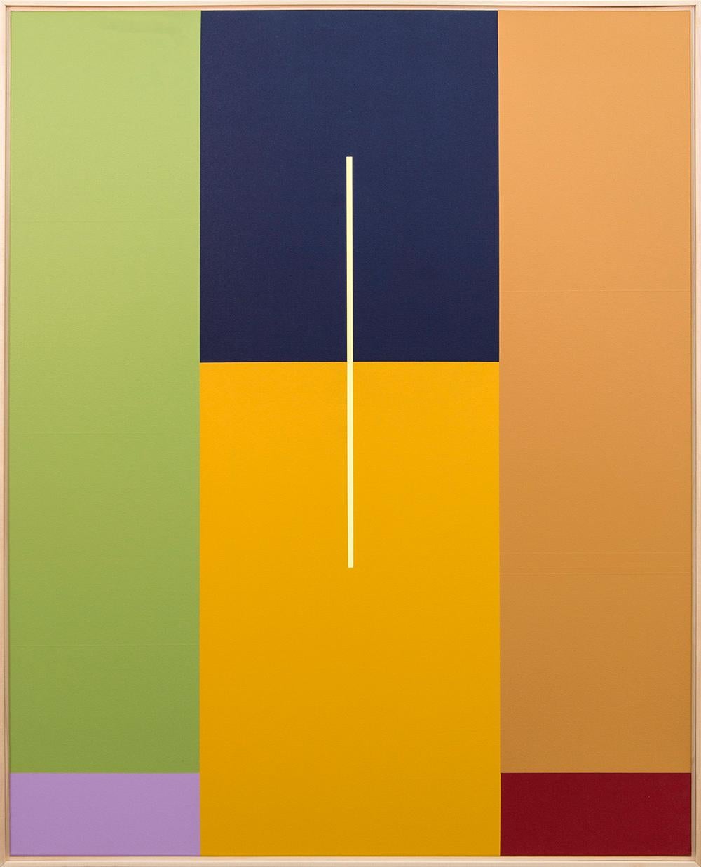 C Major - green, blue, yellow, hard-edged, geometric abstract, acrylic on canvas