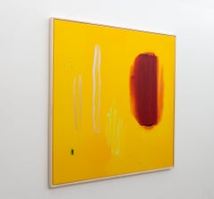 Cactus Day - Abstract Painting, Acrylic on Canvas, 1986, Large 48x48"