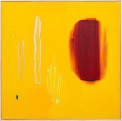 Cactus Day - Abstract Painting, Acrylic on Canvas, 1986, Large 48x48"