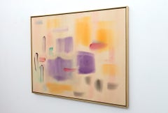 Cellular Reaction Abstract Painting, Acrylic on Canvas, Framed, 1980s