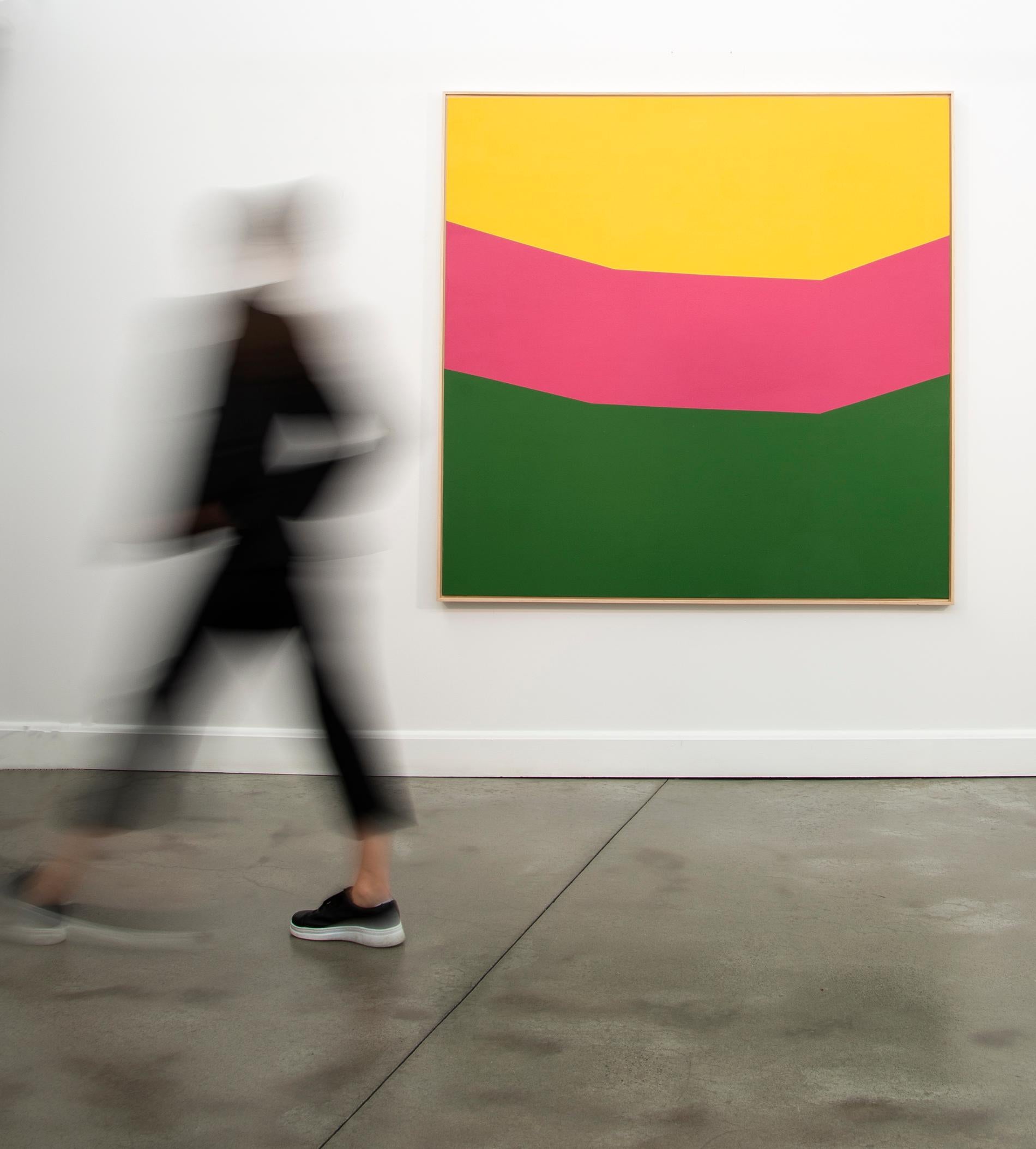 Colour Form 18 - large, yellow, green, pink, minimal abstract, acrylic on canvas For Sale 2