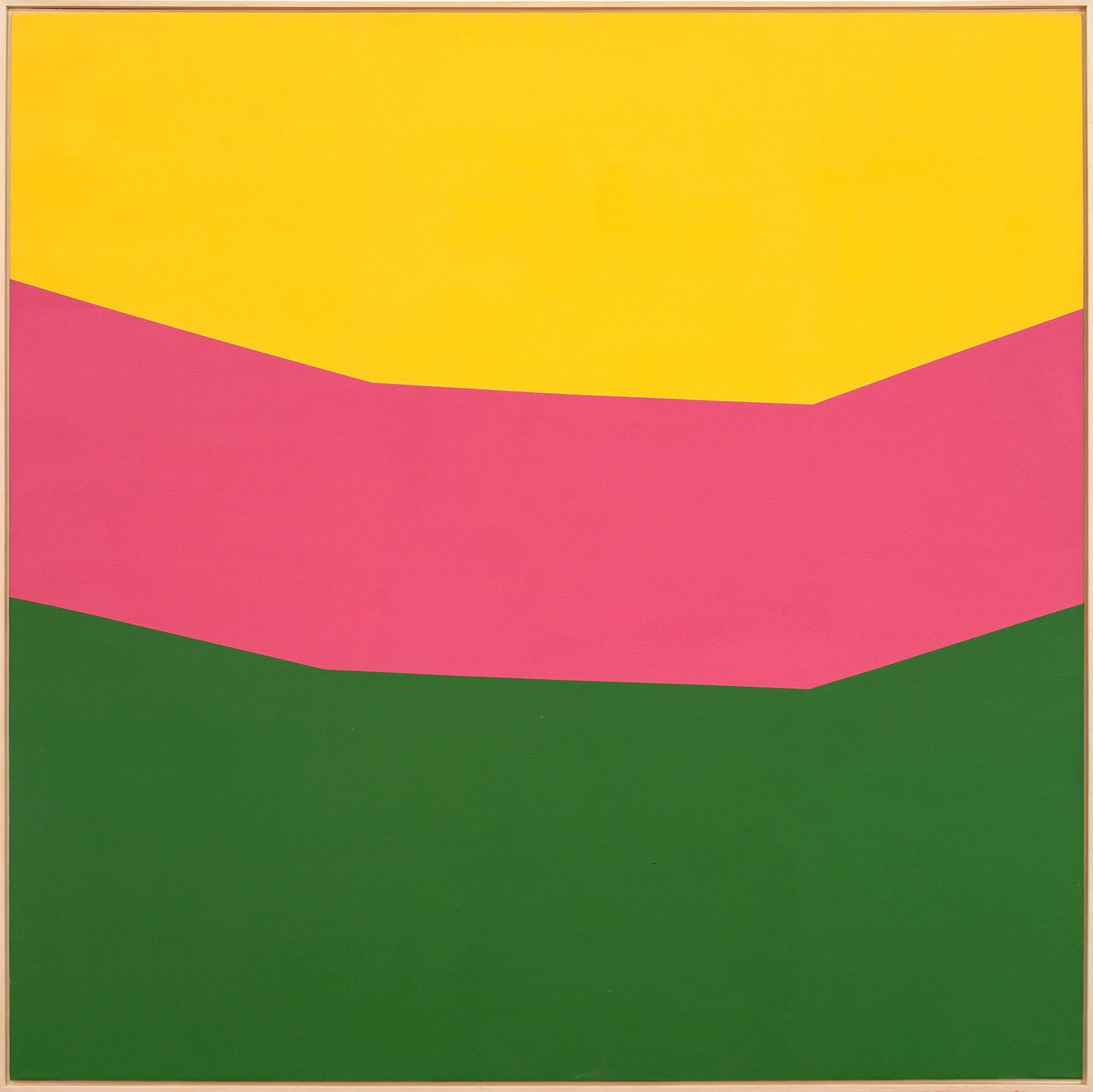 Milly Ristvedt Abstract Painting - Colour Form 18 - large, yellow, green, pink, minimal abstract, acrylic on canvas