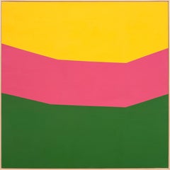 Colour Form 18 - yellow, green, pink, minimalist, abstract, acrylic on canvas