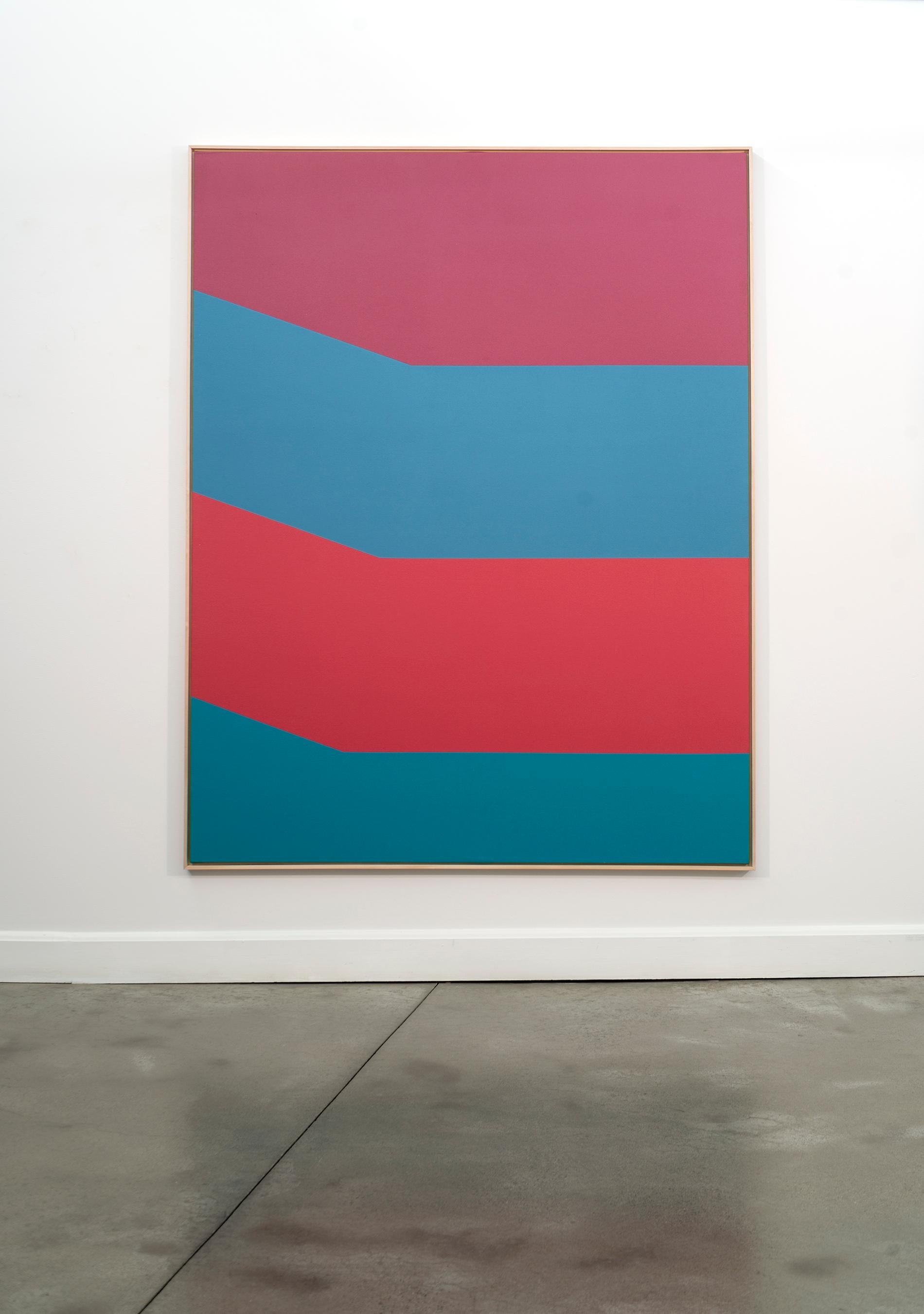 Colour Form 27 - rosa, blu, rosso, astratto minimalista, acrilico su tela - Painting Astratto di Milly Ristvedt