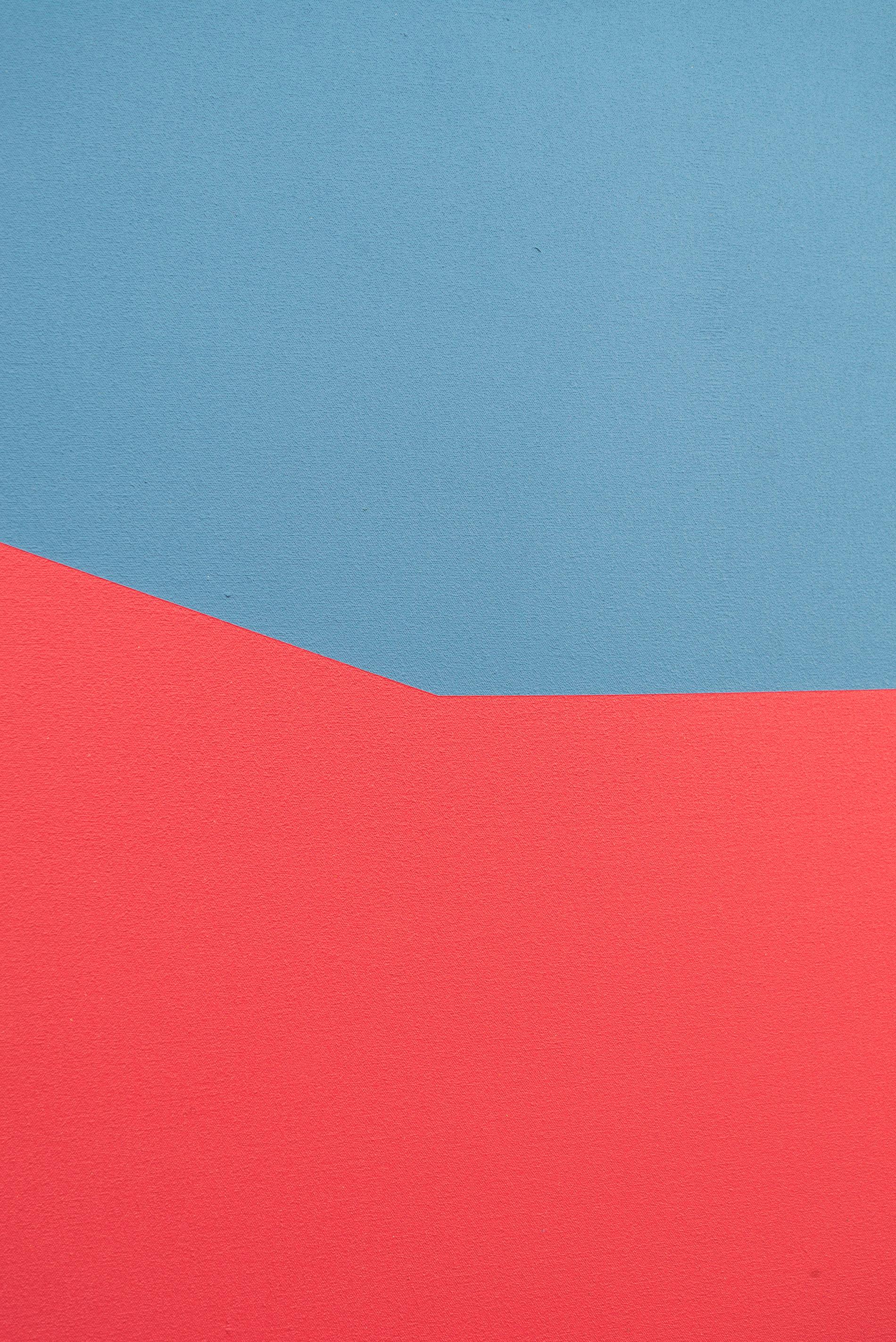 Colour Form 27 - rosa, blu, rosso, astratto minimalista, acrilico su tela in vendita 1
