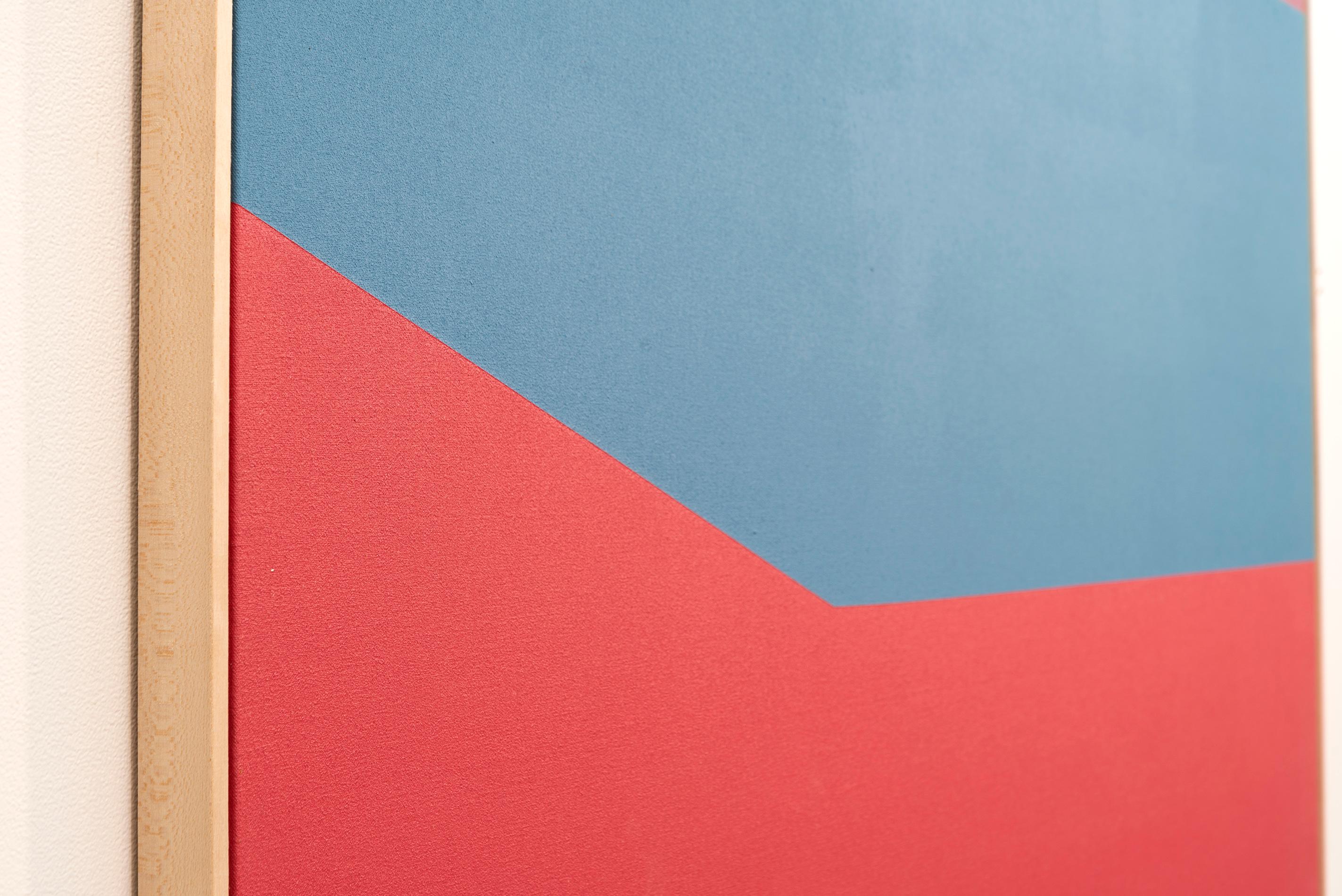 Colour Form 27 - rosa, blu, rosso, astratto minimalista, acrilico su tela in vendita 3