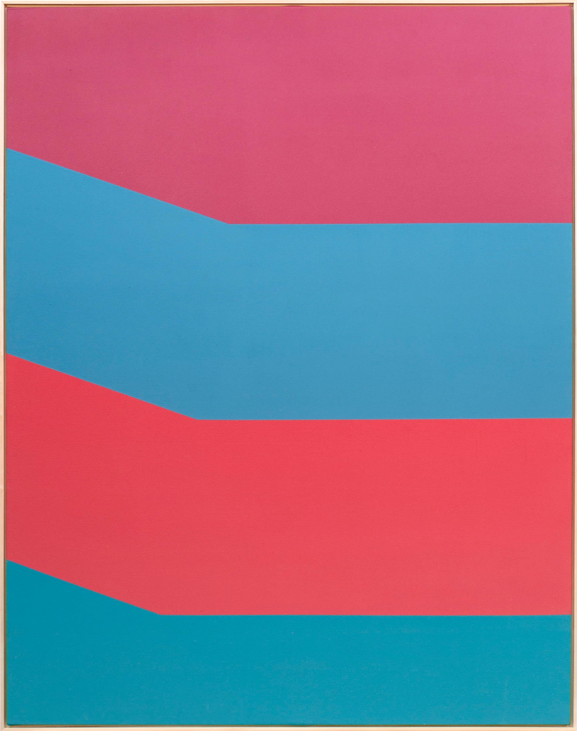 Colour Form 27 - rosa, blu, rosso, astratto minimalista, acrilico su tela - Painting di Milly Ristvedt