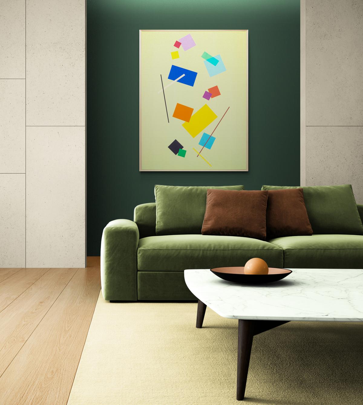 Constant Change - large, bright, colourful, geometric abstract acrylic on canvas For Sale 6