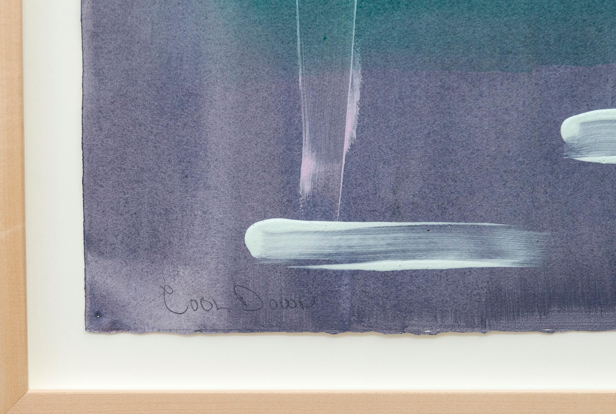 Cool Down - contemporaneo, minimalista, astratto, acrilico su carta in vendita 1