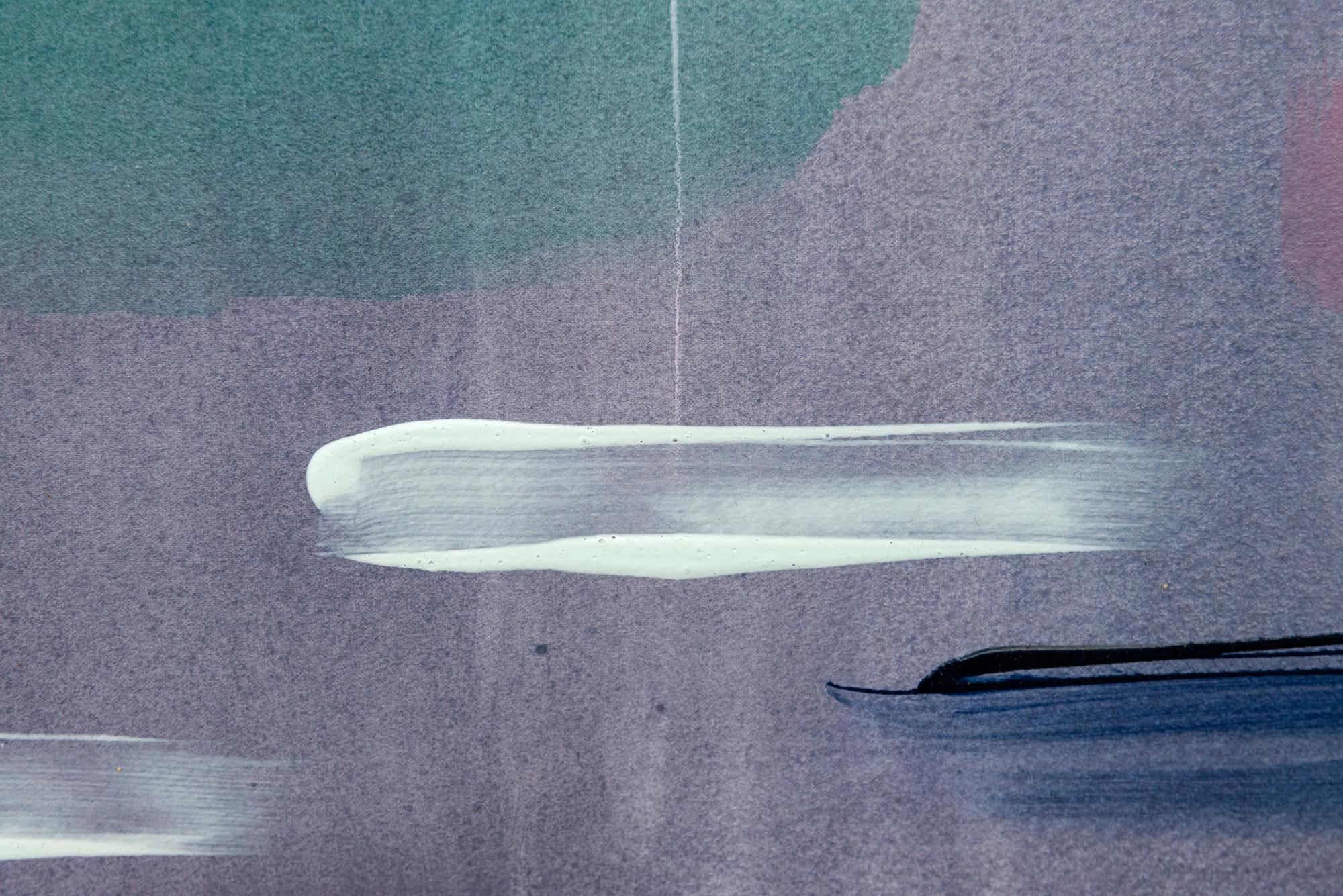 Cool Down - contemporaneo, minimalista, astratto, acrilico su carta in vendita 2