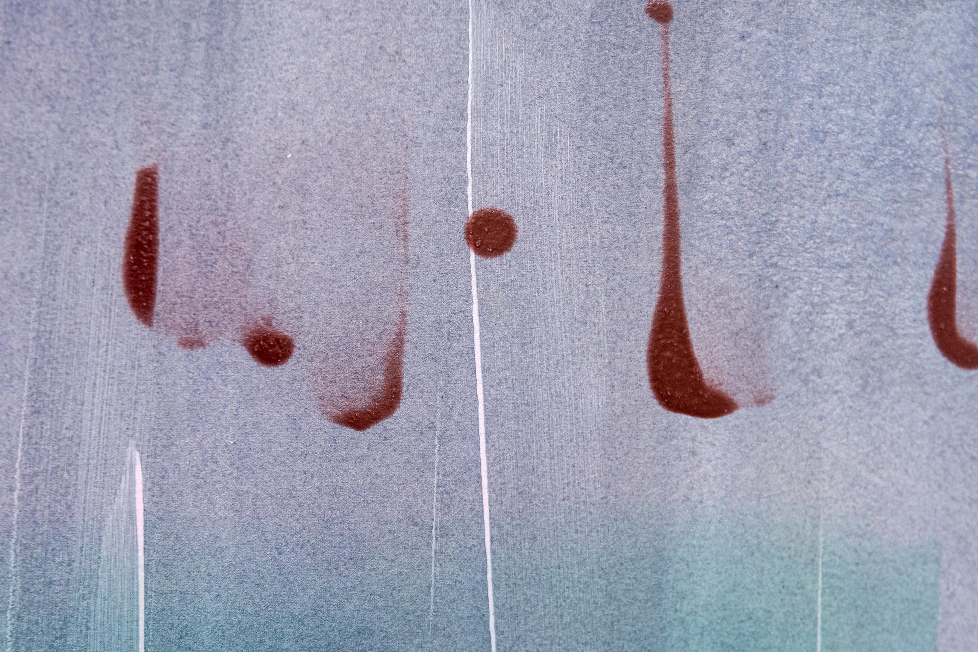 Cool Down - contemporaneo, minimalista, astratto, acrilico su carta in vendita 3