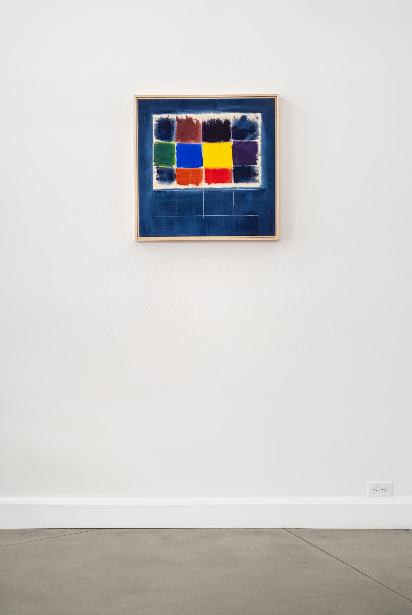 Cuba - blu, griglia, astratto, contemporaneo, acrilico su tela - Painting Astratto di Milly Ristvedt