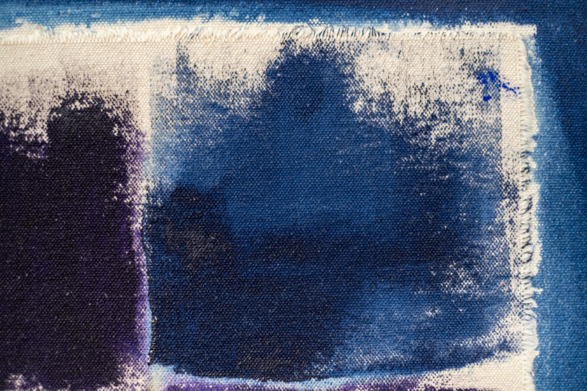 Cuba - blu, griglia, astratto, contemporaneo, acrilico su tela 4