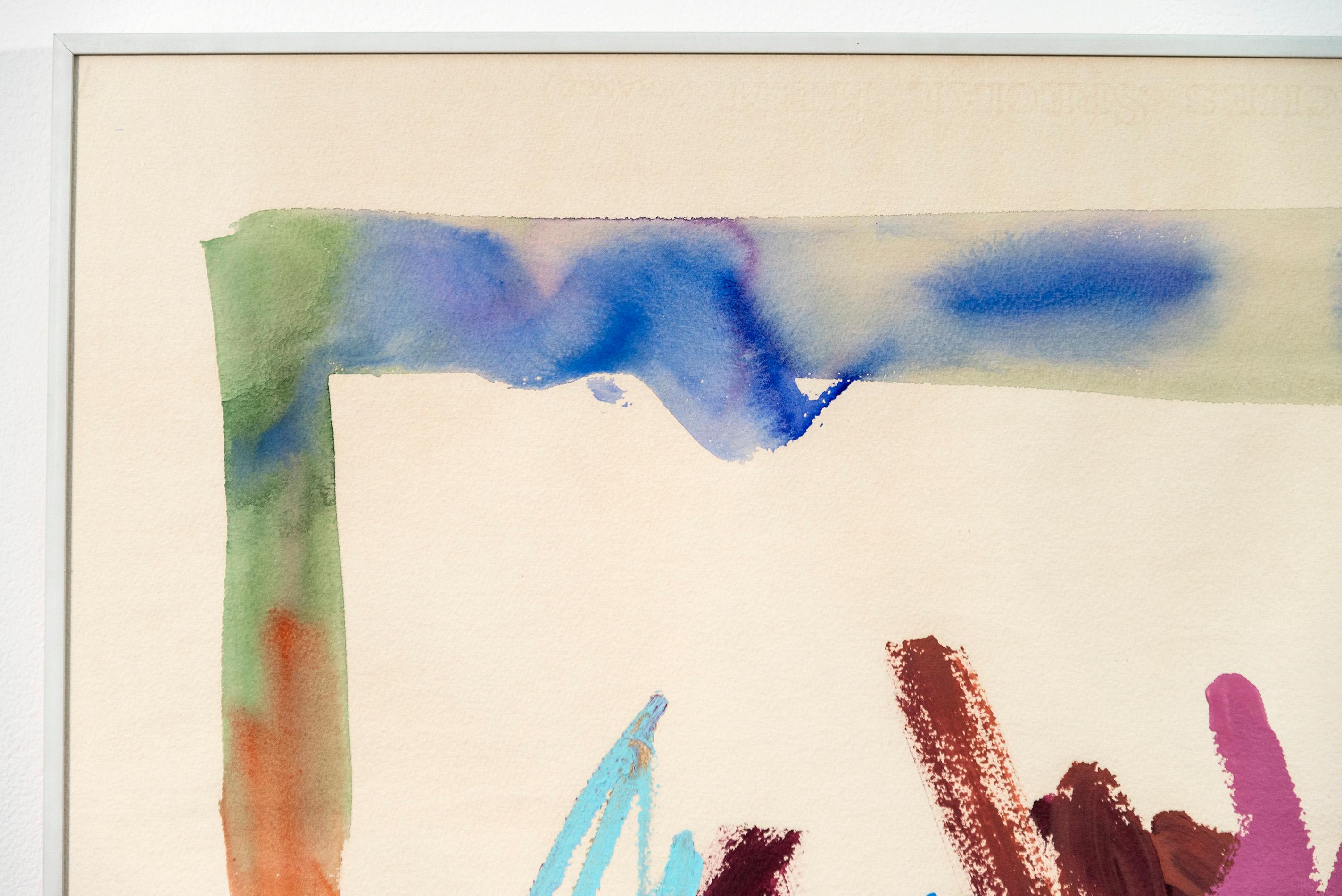 Gänseblümchen – leuchtend, farbenfroh, ausdrucksstark, gestisch abstrakt, Acryl auf Papier (Abstrakt), Painting, von Milly Ristvedt