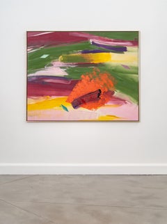 Esmeralda - Peinture à l'huile abstraite sur toile, 1980 Art coloré