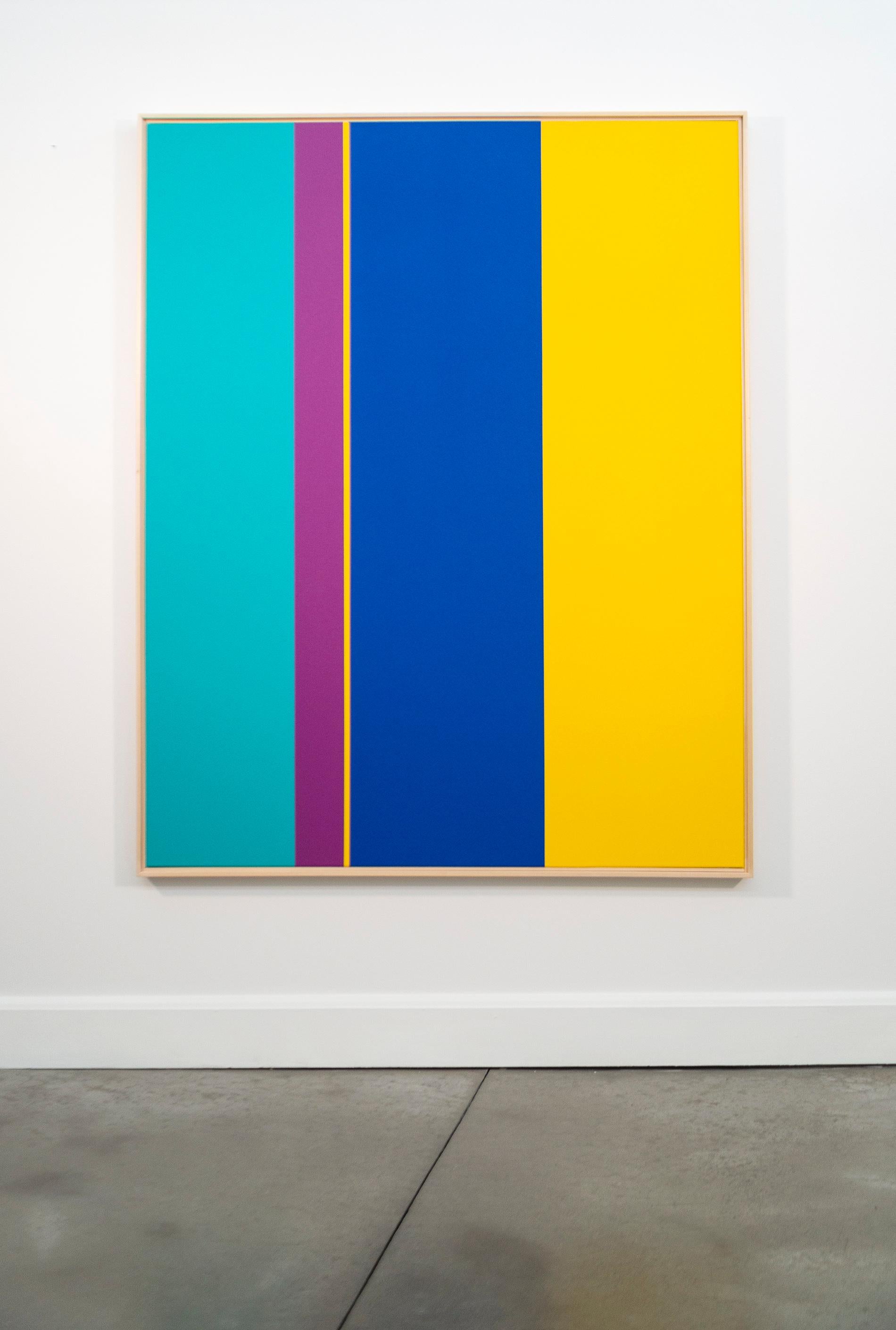 Extension - großes, leuchtendes, farbenfrohes, geometrisches abstraktes Acryl auf Leinwand (Abstrakt), Painting, von Milly Ristvedt