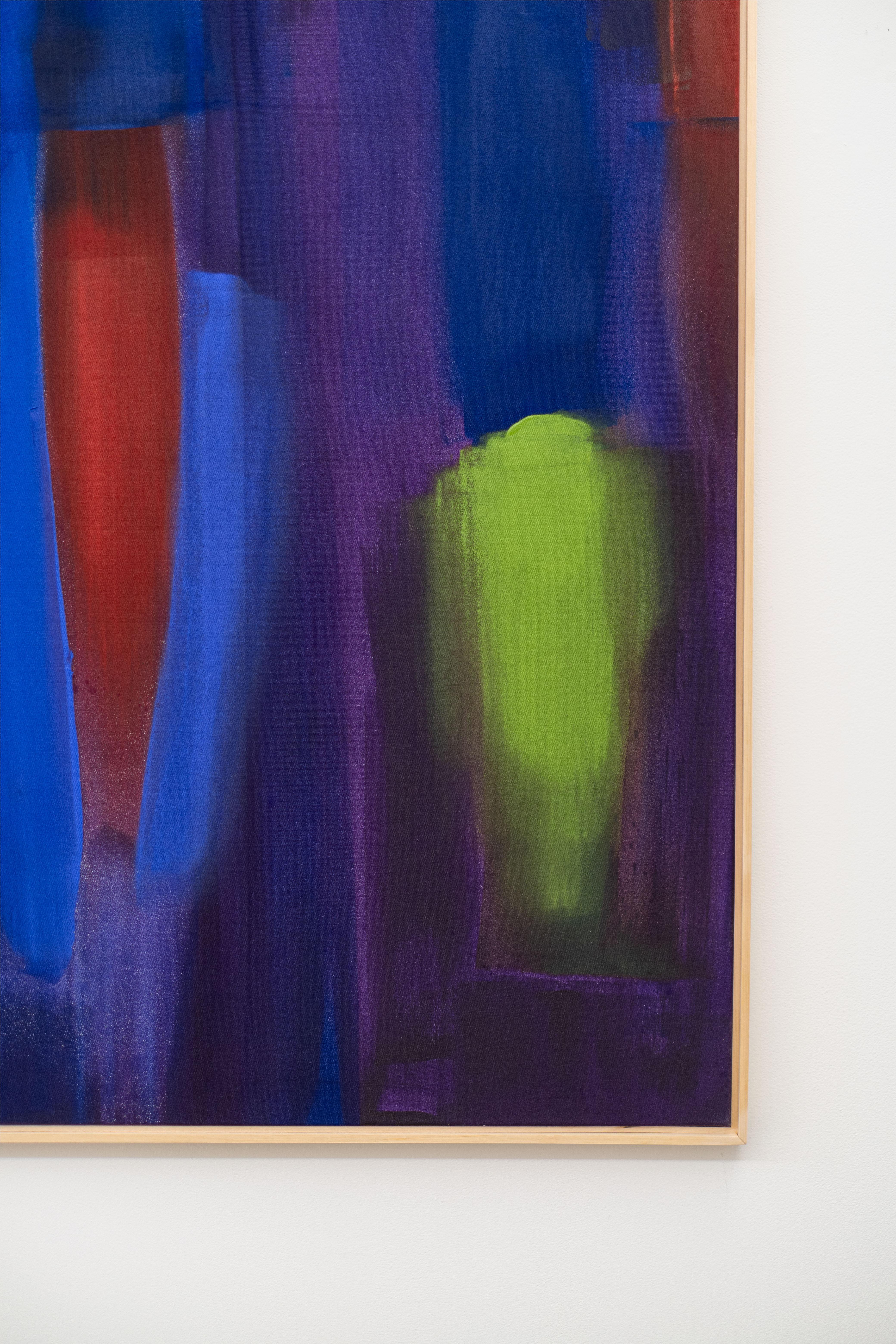 Dal buio - moderno, contemporaneo, astratto, acrilico su tela - Abstract Painting Viola di Milly Ristvedt