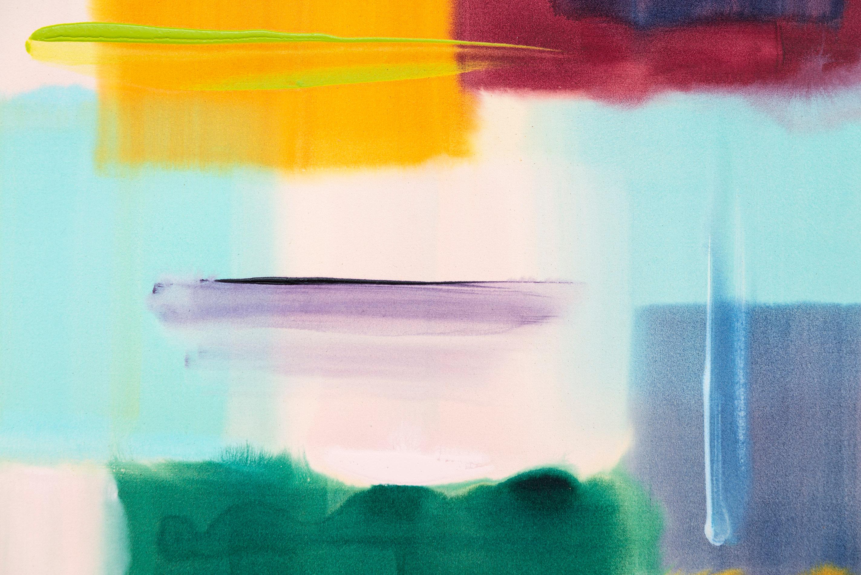 Questo colorato quadro astratto contemporaneo è stato creato da Milly Ristvedt.

L'artista canadese Milly Ristvedt esplora le possibilità creative ed emotive del colore espresso in forma astratta da oltre cinque decenni. Questo dipinto è stato