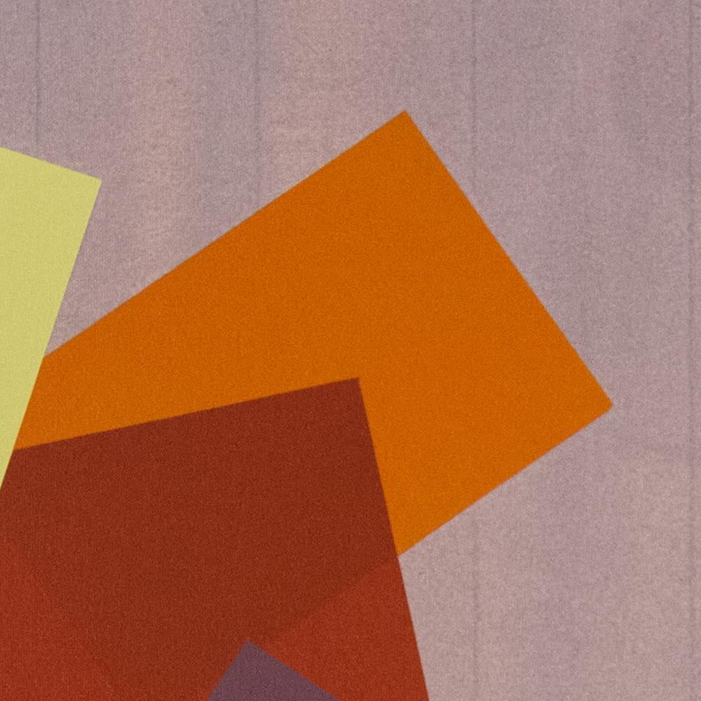 Grau Grid - kleine, helle, farbenfrohe, geometrische abstrakte Acryl auf Leinwand (Geometrische Abstraktion), Painting, von Milly Ristvedt
