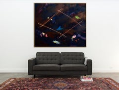 Head Spin - Dark shades with accents of bright blue, green, turquoise, and pink