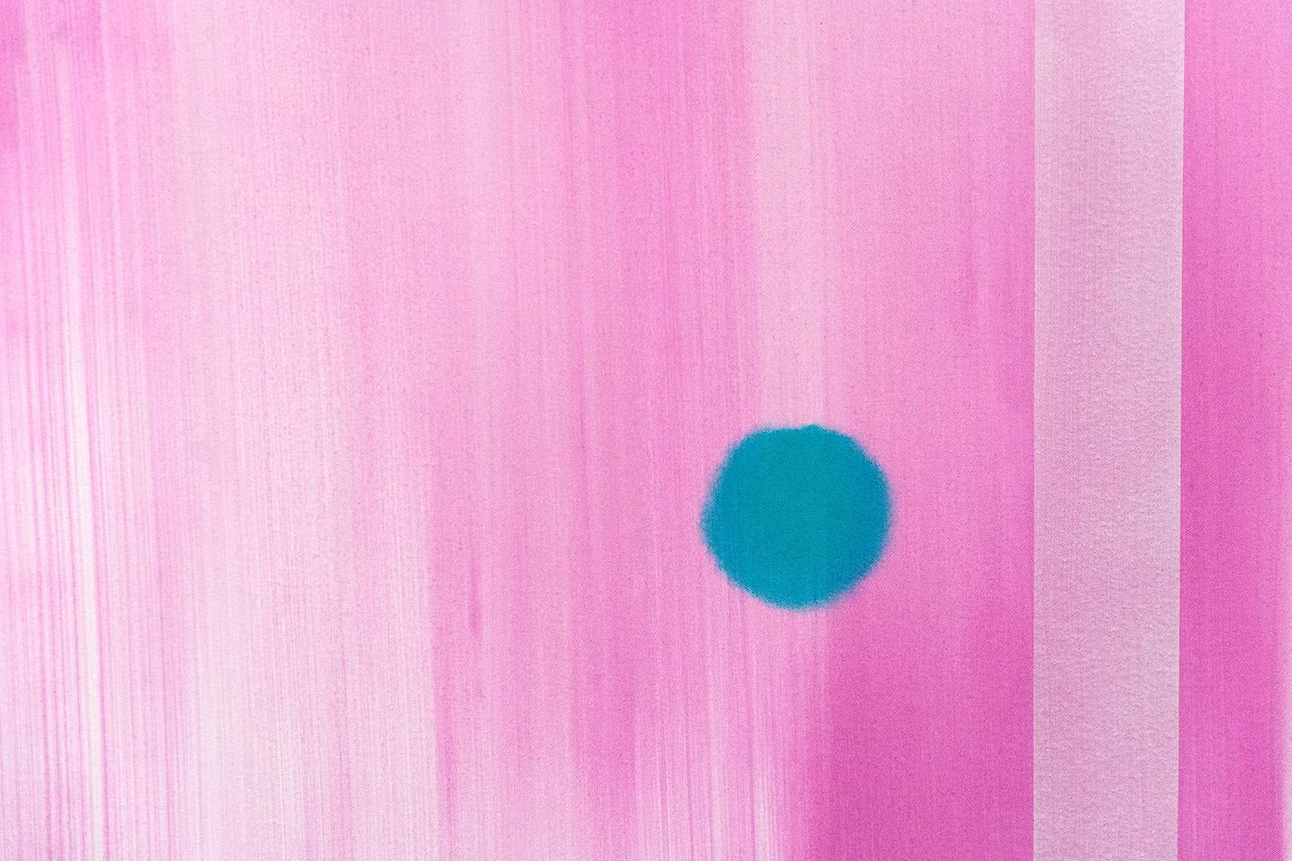 In Other Worlds - rosa, marineblaue und türkisfarbene Abstraktion, Acryl auf Leinwand im Angebot 1