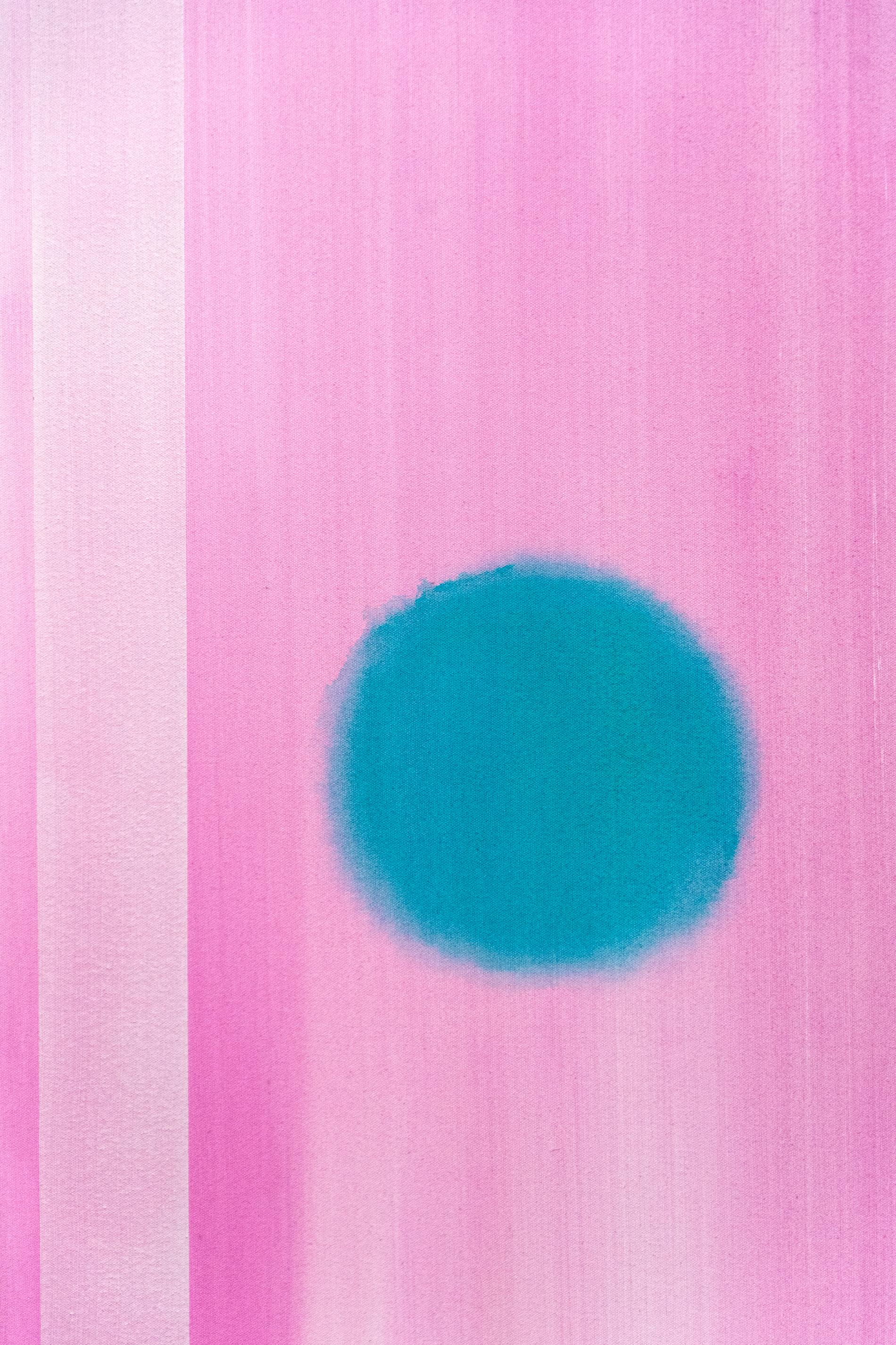 In Other Worlds - rosa, marineblaue und türkisfarbene Abstraktion, Acryl auf Leinwand im Angebot 2
