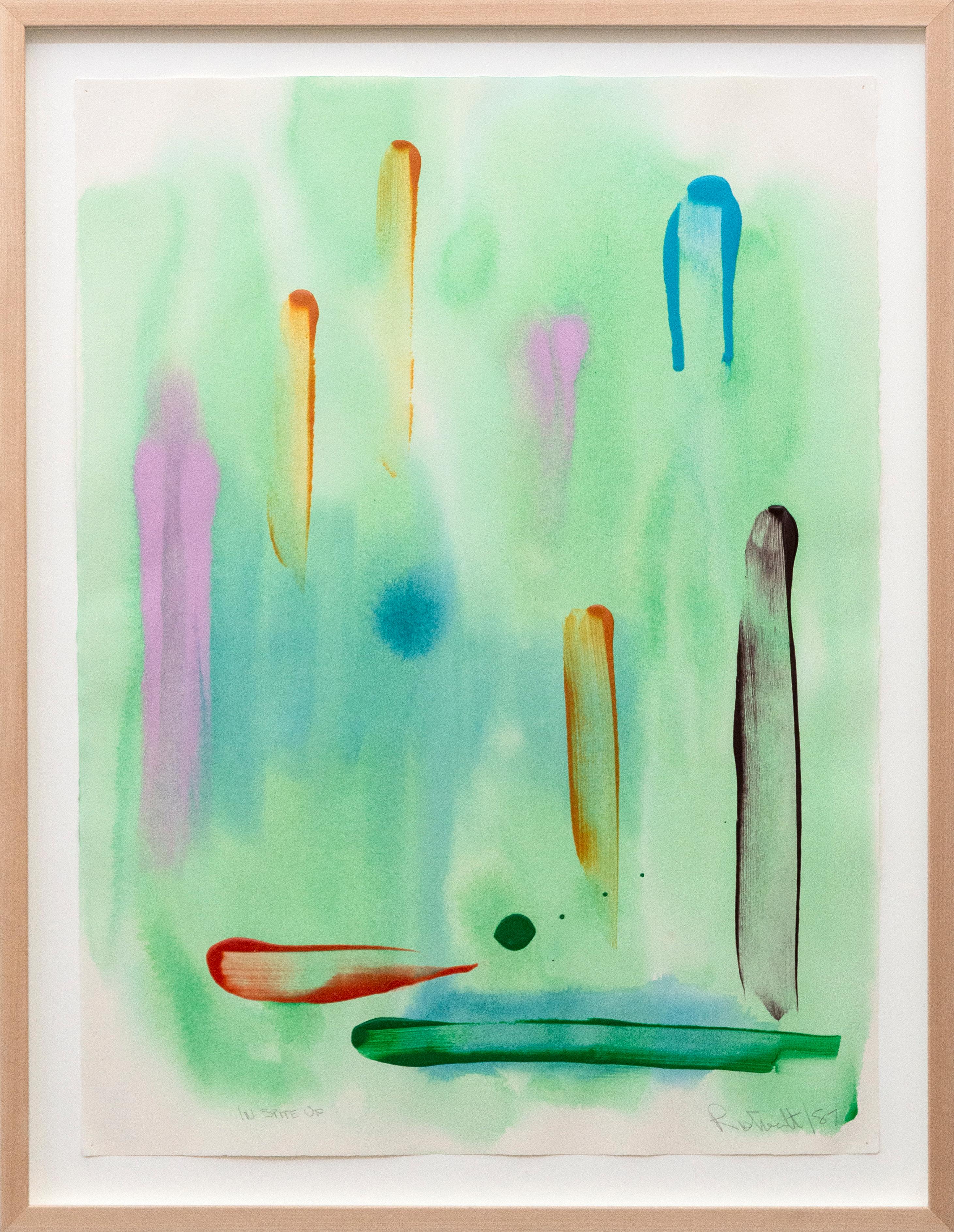 In Spite Of - contemporaneo, minimalista, astratto, acrilico su carta - Painting di Milly Ristvedt