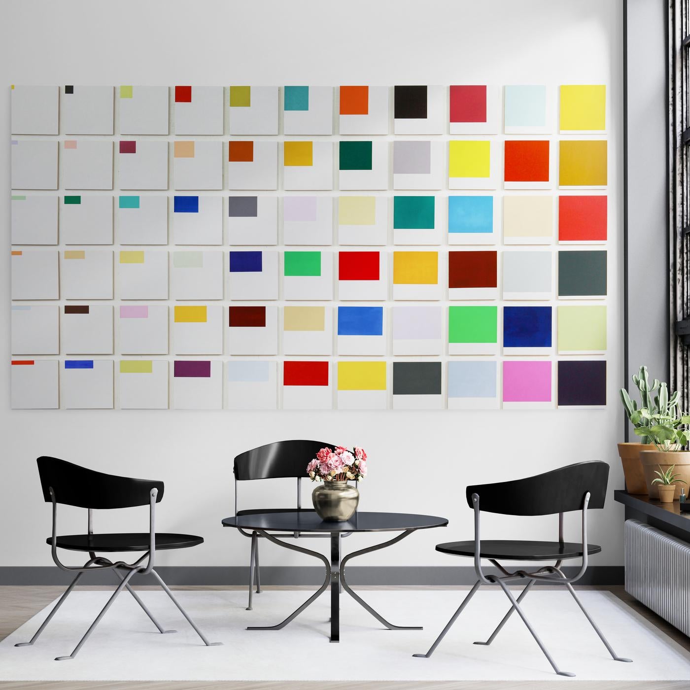 Increments - colourful large scale arrangement, small squares, acrylic on panels For Sale 3