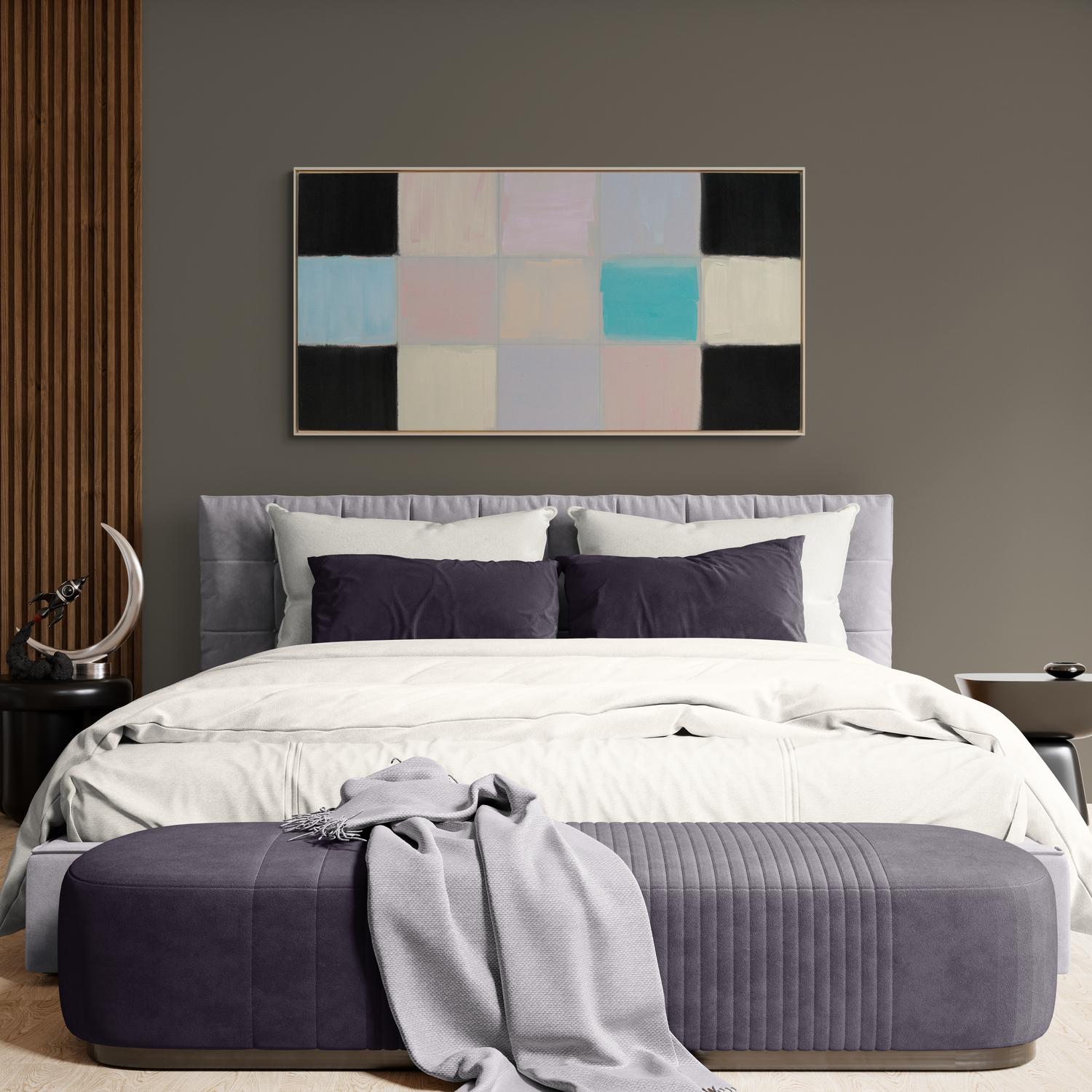 Indivisible - rosa, viola, blu, astratto, contemporaneo, acrilico su tela - Painting Astratto di Milly Ristvedt