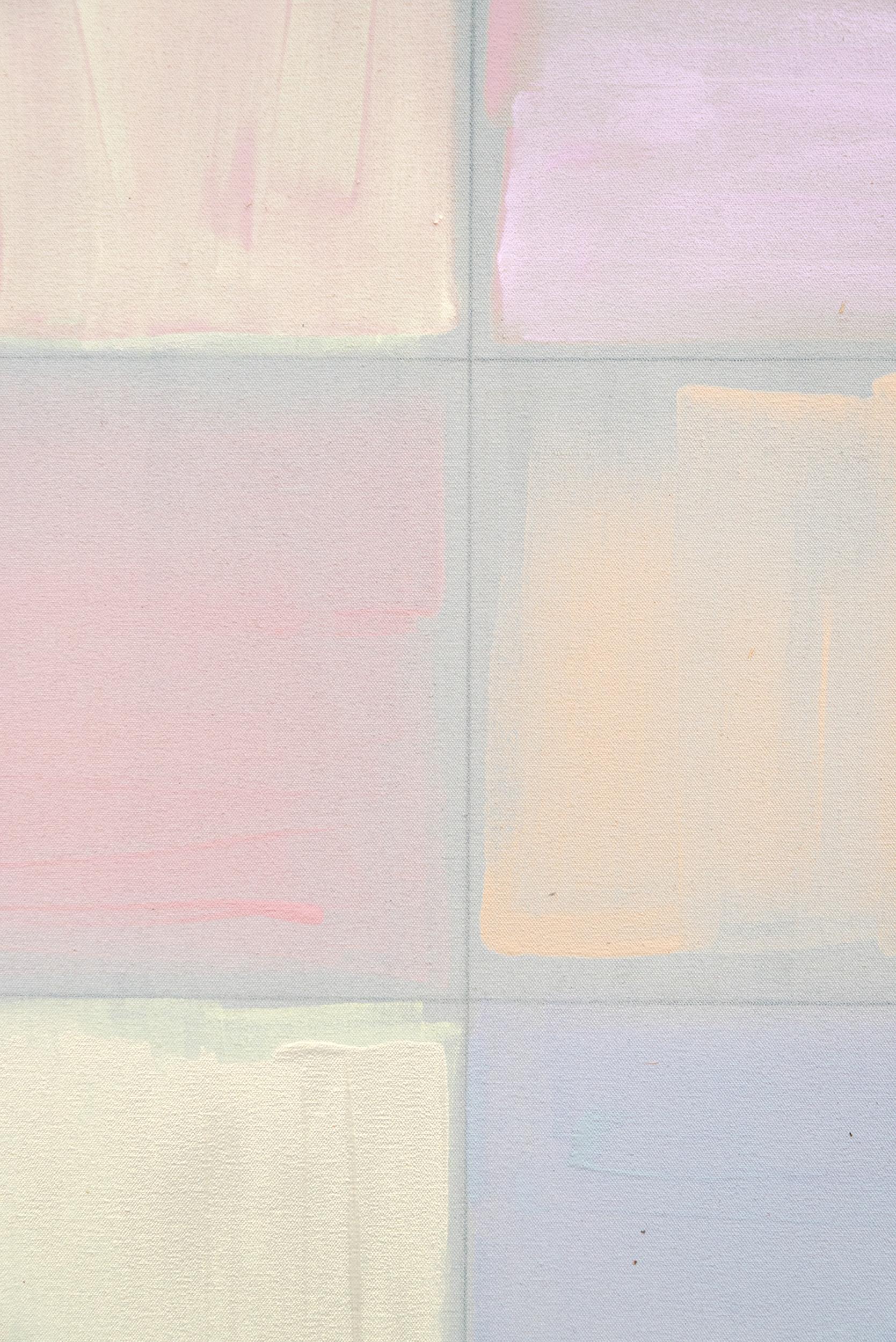 Indivisible - rosa, viola, blu, astratto, contemporaneo, acrilico su tela in vendita 5