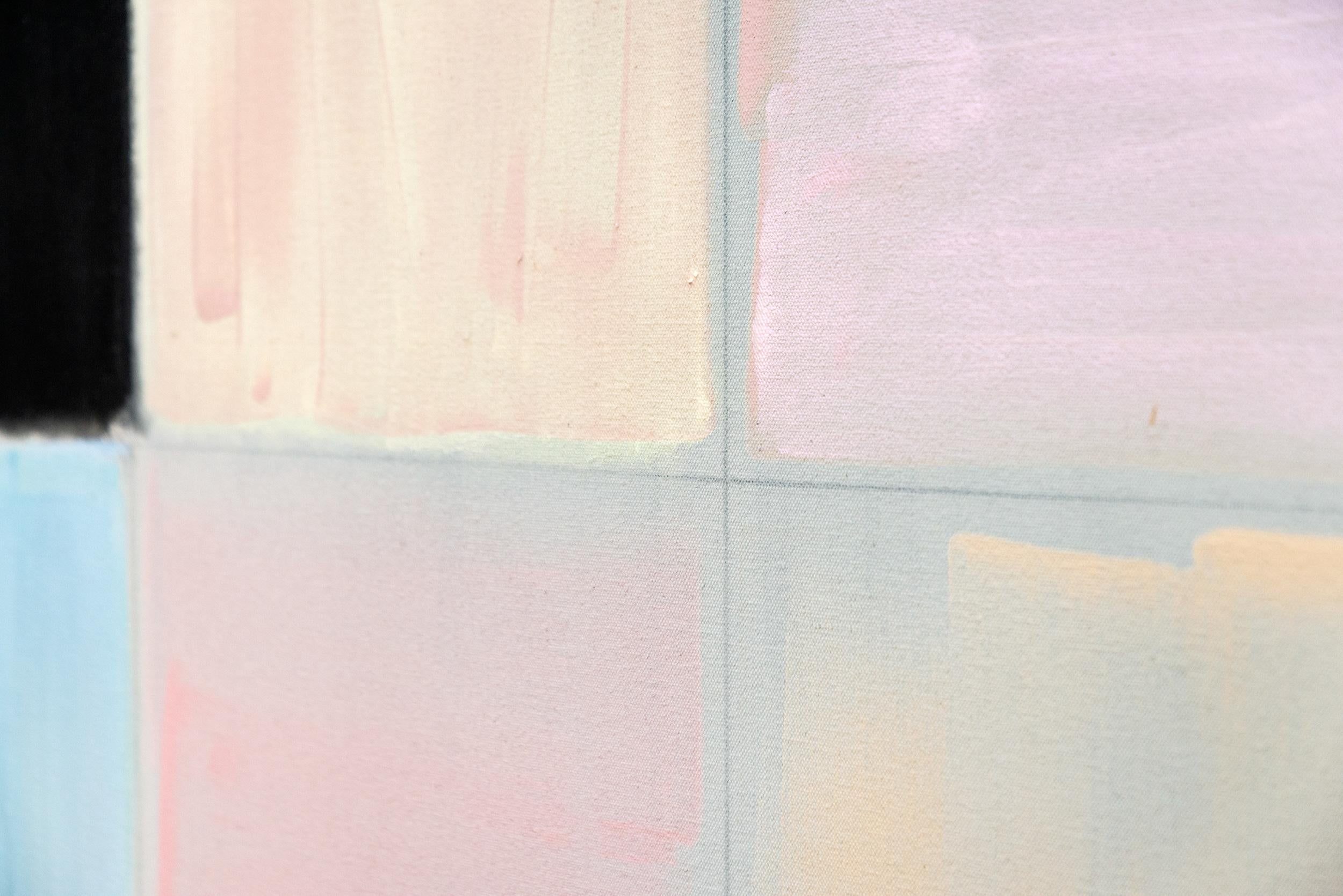 Indivisible - rosa, viola, blu, astratto, contemporaneo, acrilico su tela in vendita 6