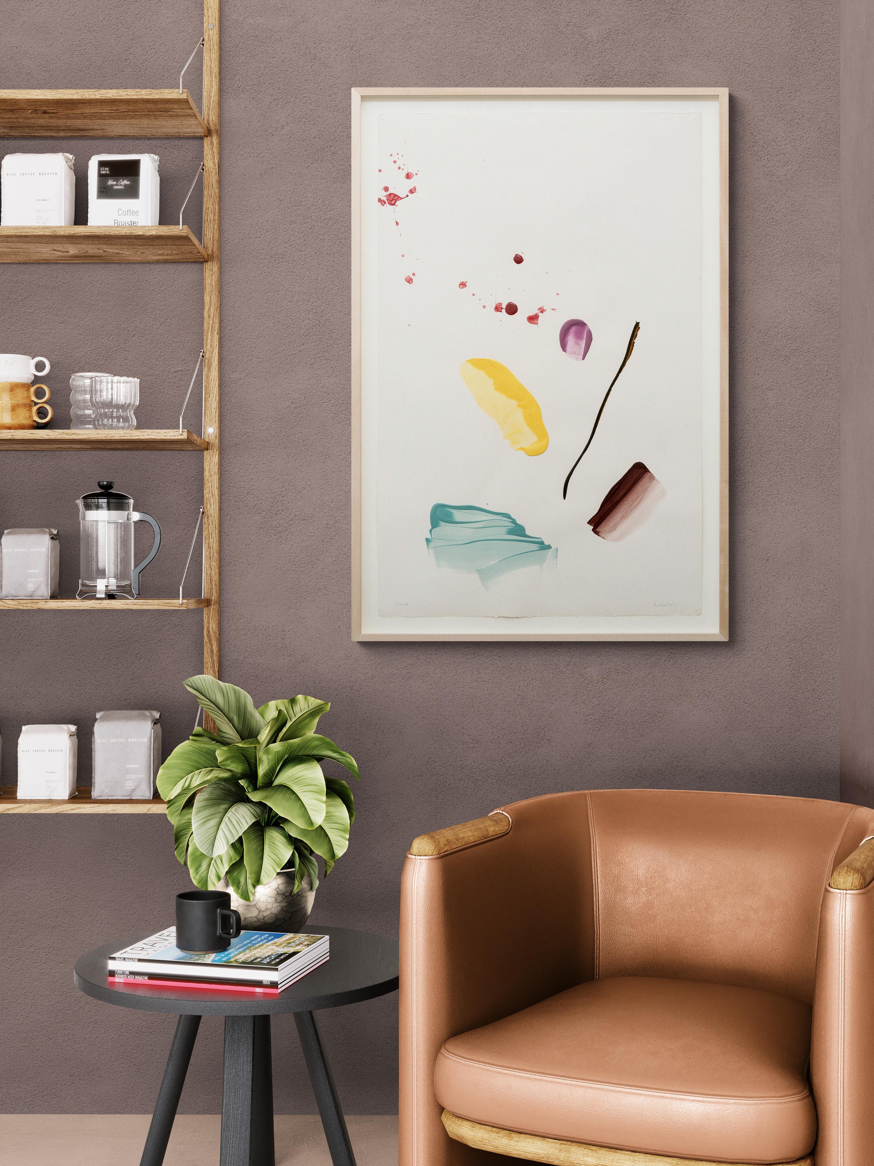 Japan - zeitgenössisch, minimalistisch, abstrakt, Acryl auf Papier im Angebot 1
