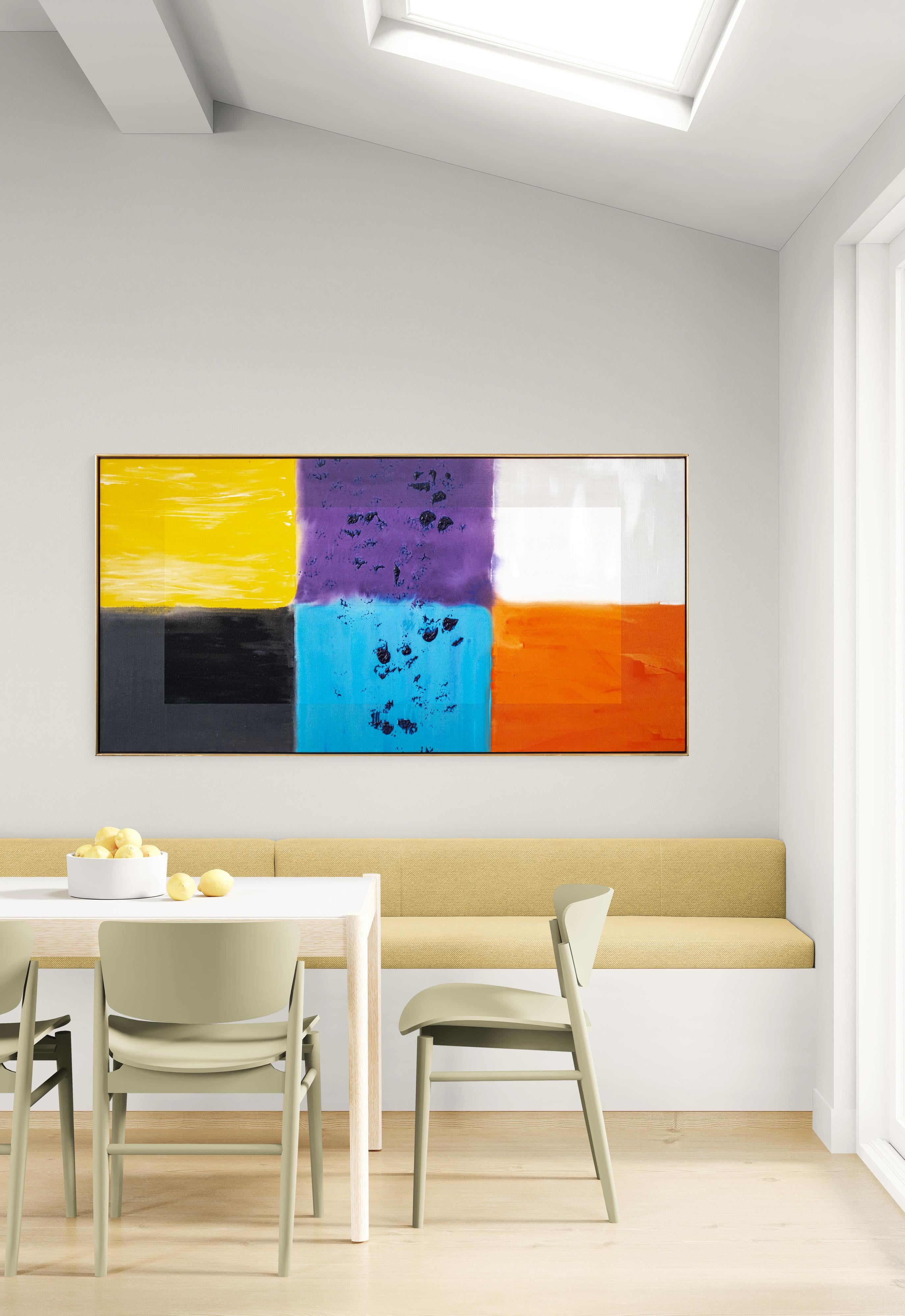 July Grid - moderne, contemporain, abstrait, acrylique sur toile en vente 7