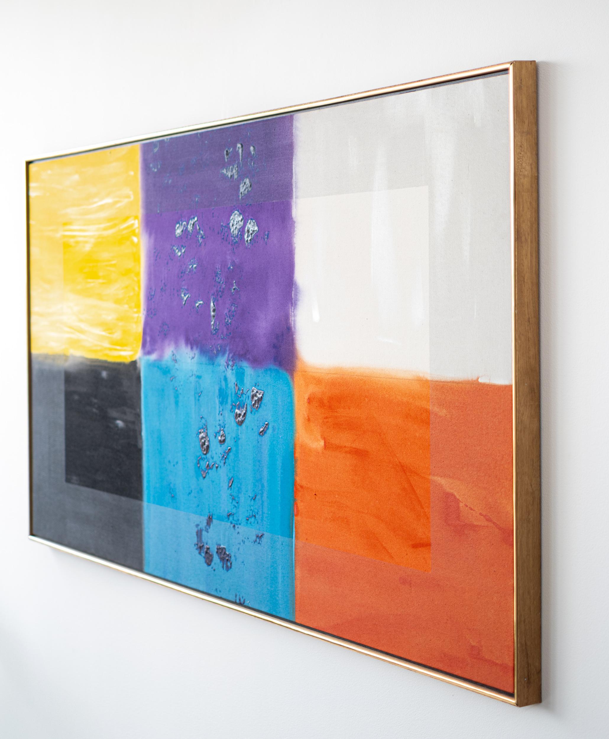 July Grid - moderne, contemporain, abstrait, acrylique sur toile - Abstrait Painting par Milly Ristvedt