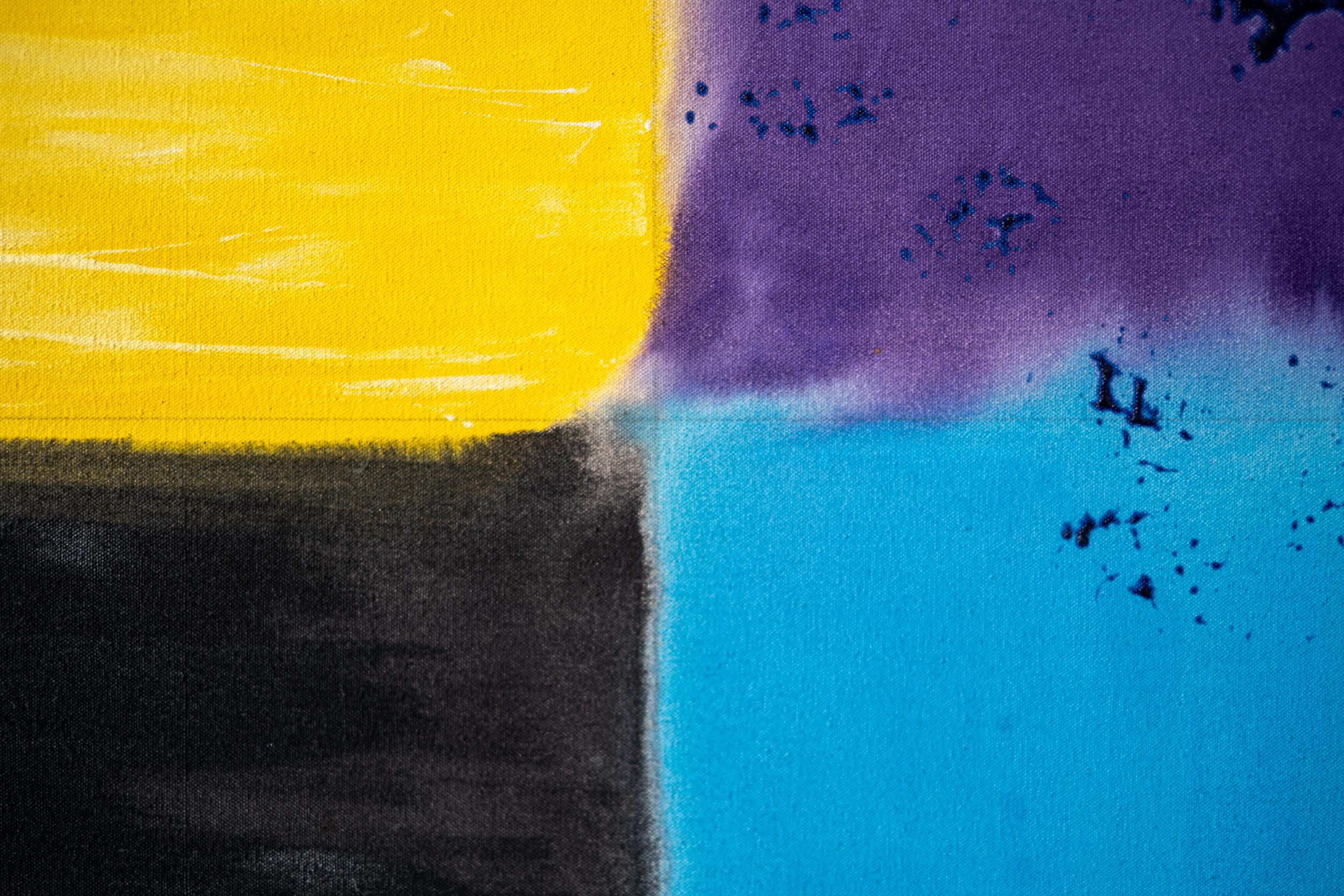 July Grid - moderne, contemporain, abstrait, acrylique sur toile en vente 3