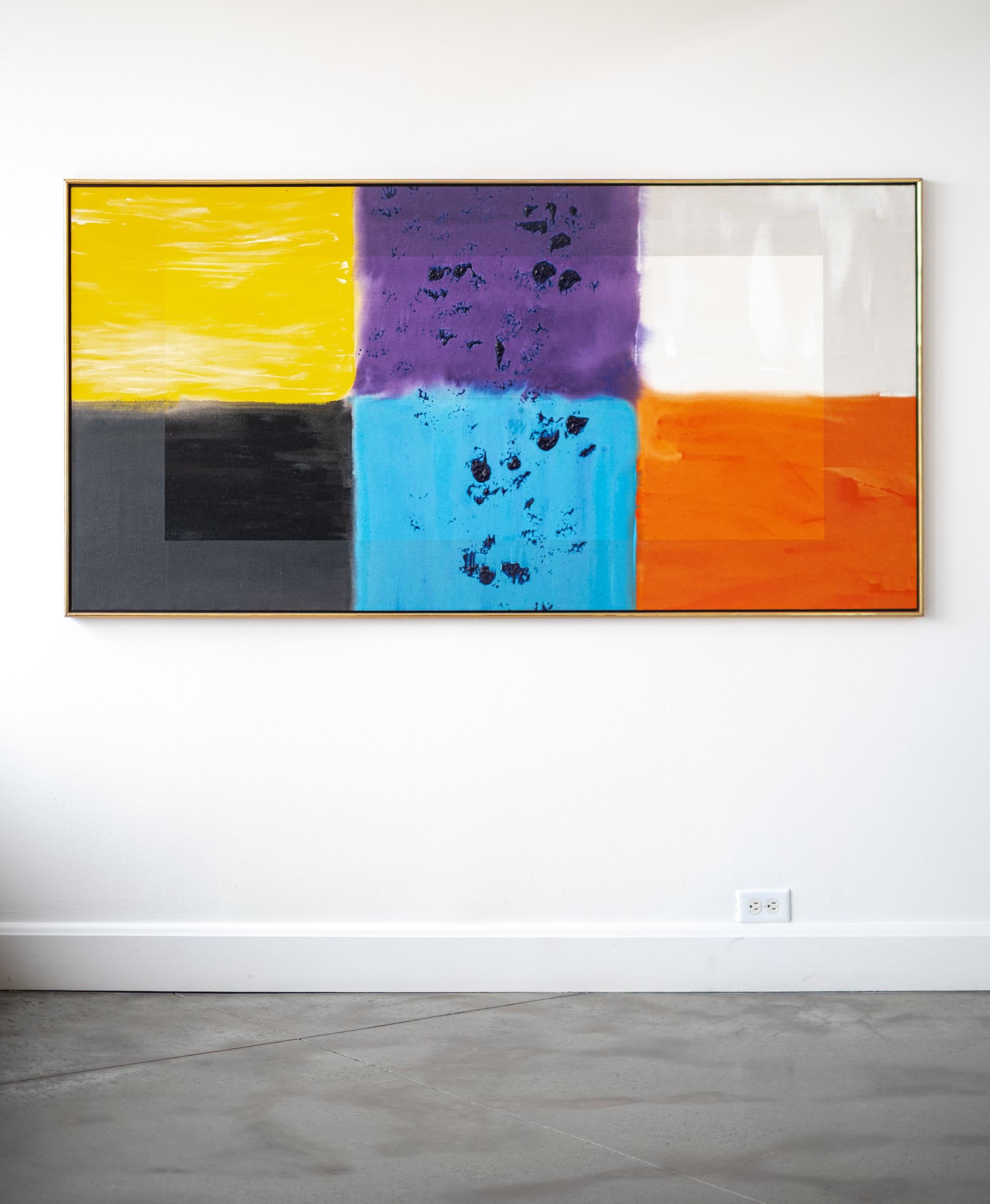 July Grid - moderne, contemporain, abstrait, acrylique sur toile en vente 4