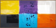July Grid - moderne, contemporain, abstrait, acrylique sur toile