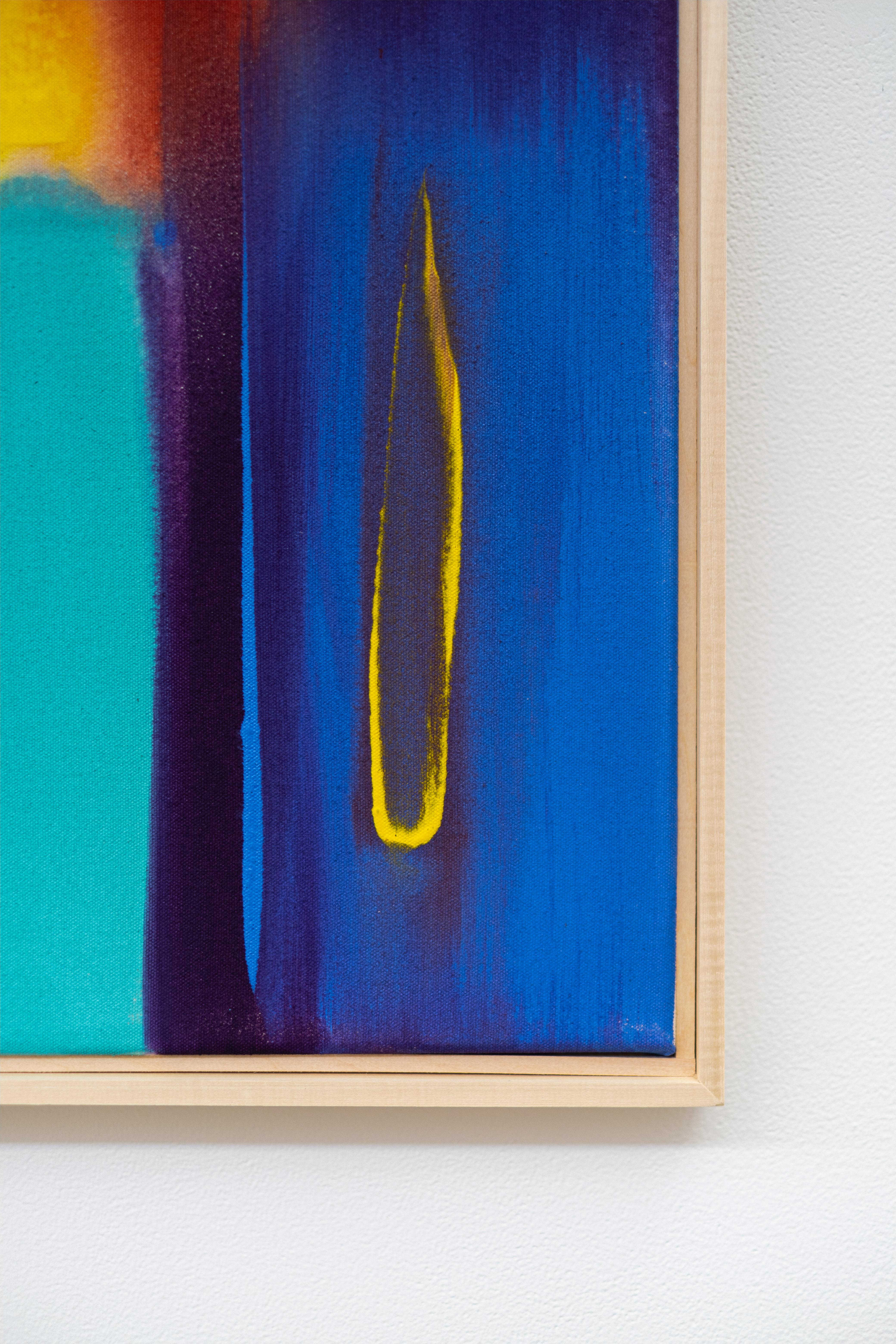 This is one of a series of colourful abstract expression paintings by Milly Ristvedt.

For more than six decades, Milly Ristvedt has explored the power of colour as a visual language in her uniquely singular voice. In this new series of works, she