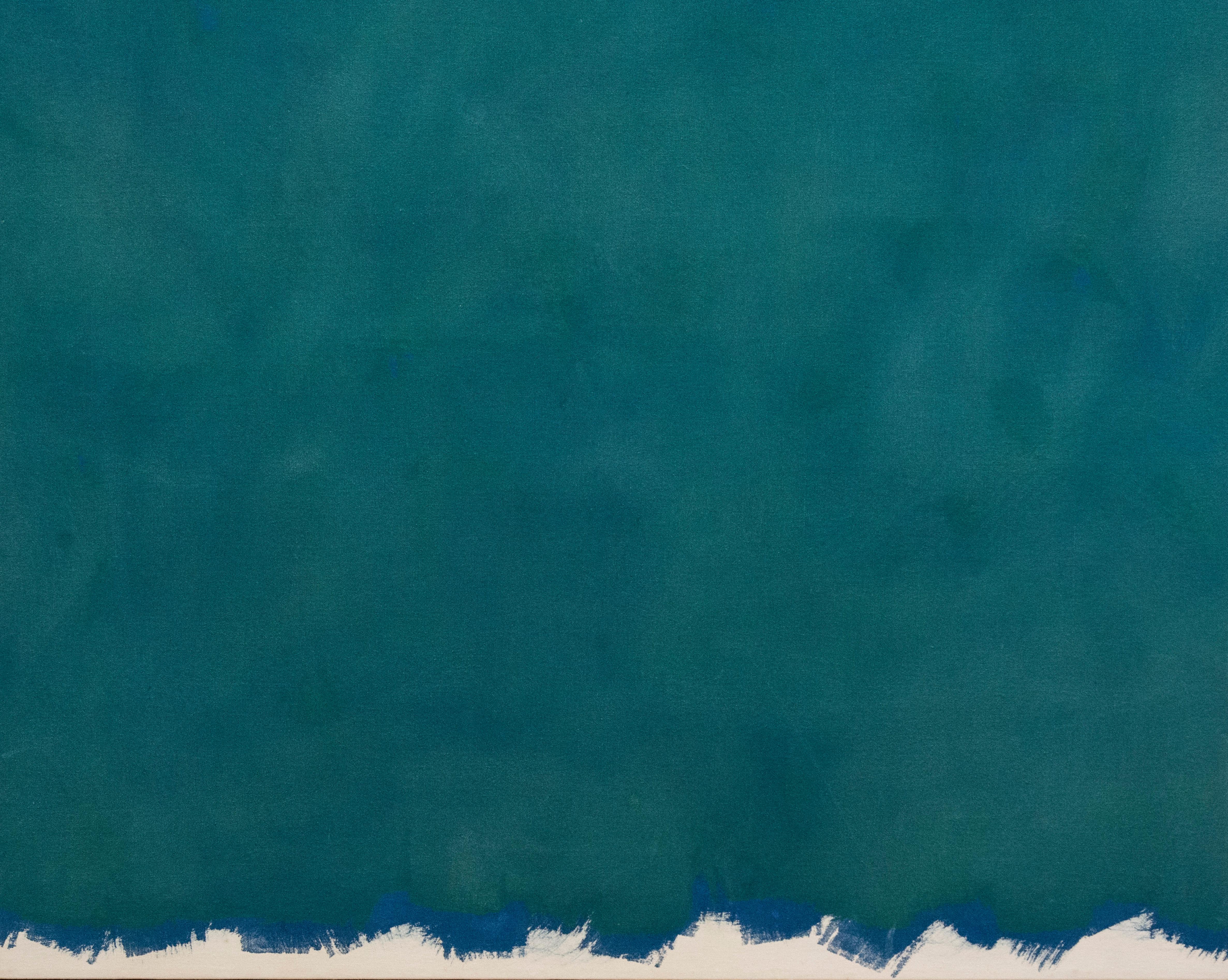 Monet Plane - large, green, modernist, minimalist, abstract, acrylic on canvas - Painting by Milly Ristvedt