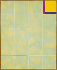 Morning Sun - Abstract Painting, Acrylic on Canvas, 1970s, Large Grid