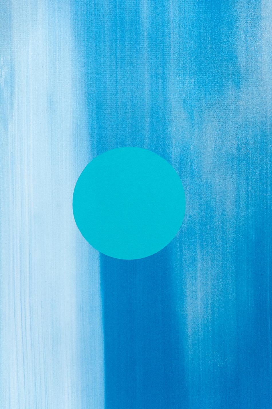 Composizione Mott - astrazione geometrica di grandi dimensioni, blu brillante, acrilico su tela - Painting di Milly Ristvedt